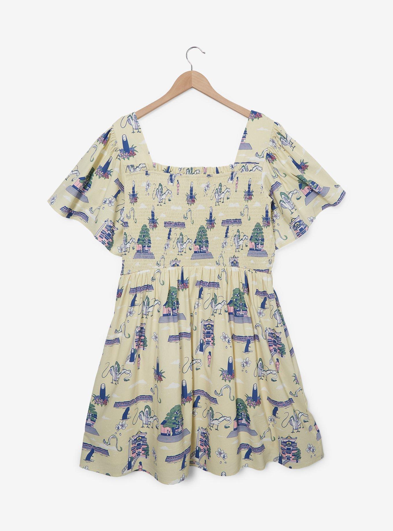 Studio Ghibli Spirited Away Haku Allover Print Plus Size Smock Dress, , hi-res