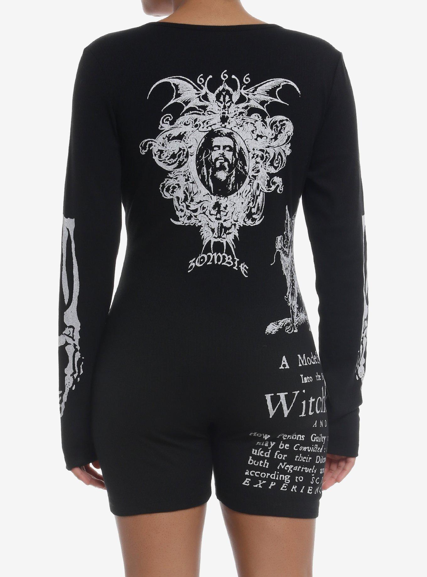 Rob Zombie Witchcraft Ribbed Romper, BLACK, alternate