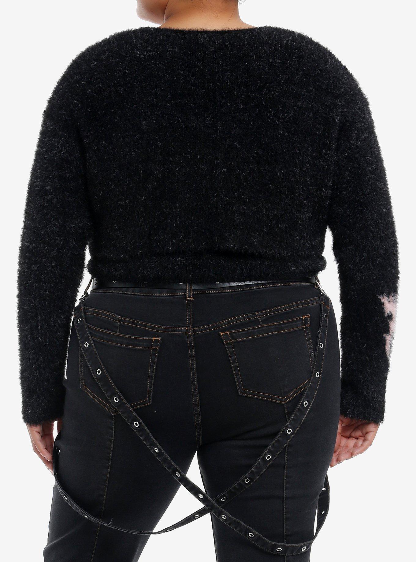 Social Collision Fuzzy Heart Girls Tank & Cardigan Set Plus Size