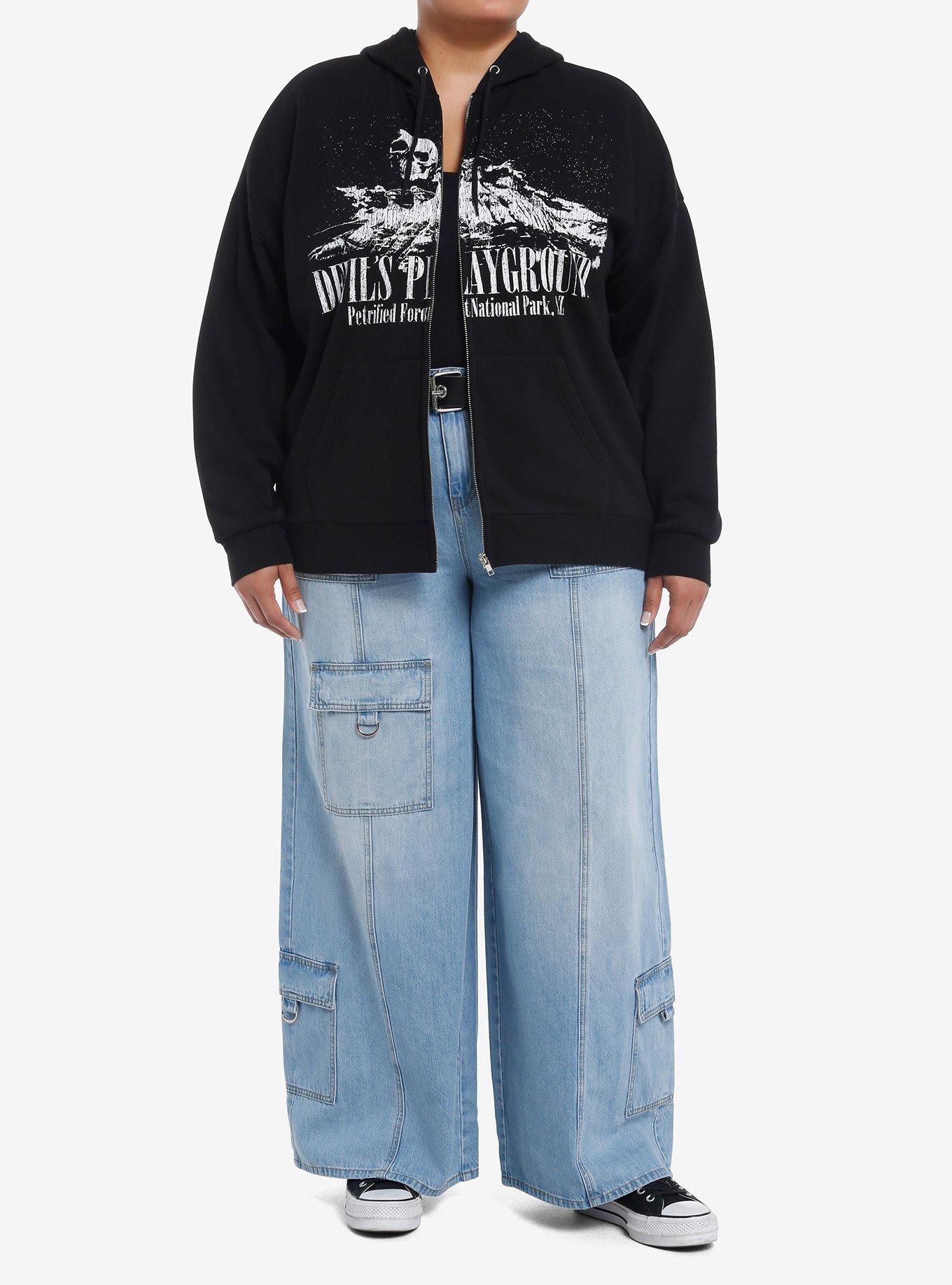 Social Collision Devil's Playground National Park Girls Hoodie Plus Size, , alternate