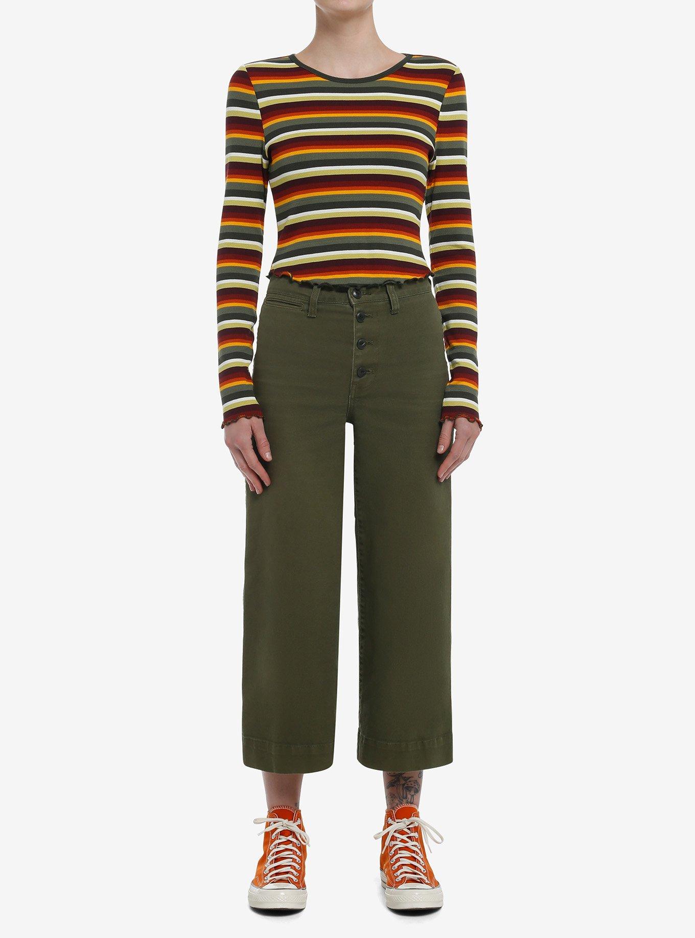 Thorn & Fable Autumn Stripe Girls Long-Sleeve Top, , hi-res