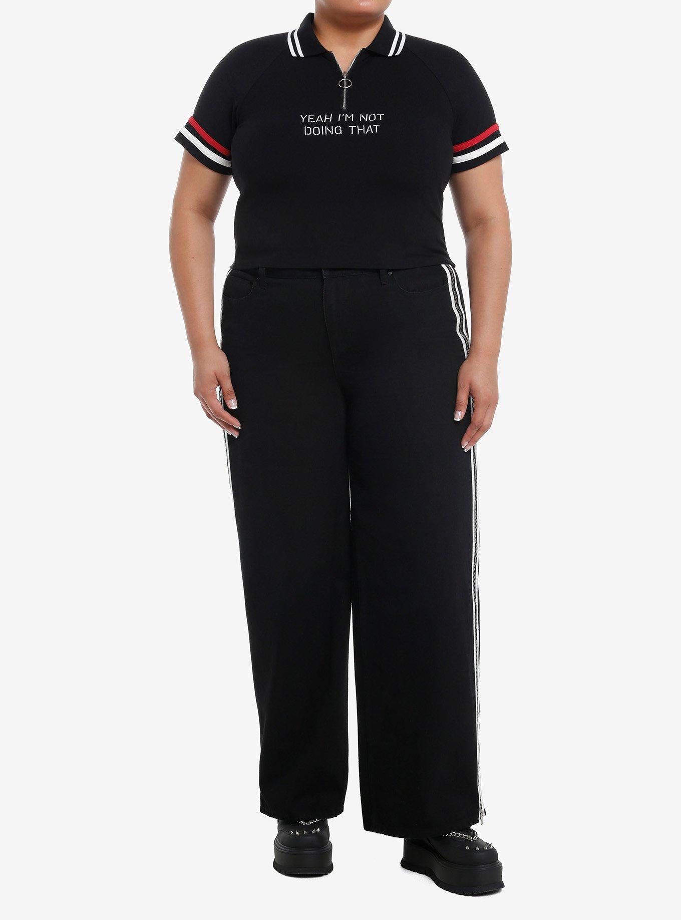 I'm Not Doing That Zipper Crop Girls Polo Shirt Plus Size, , hi-res