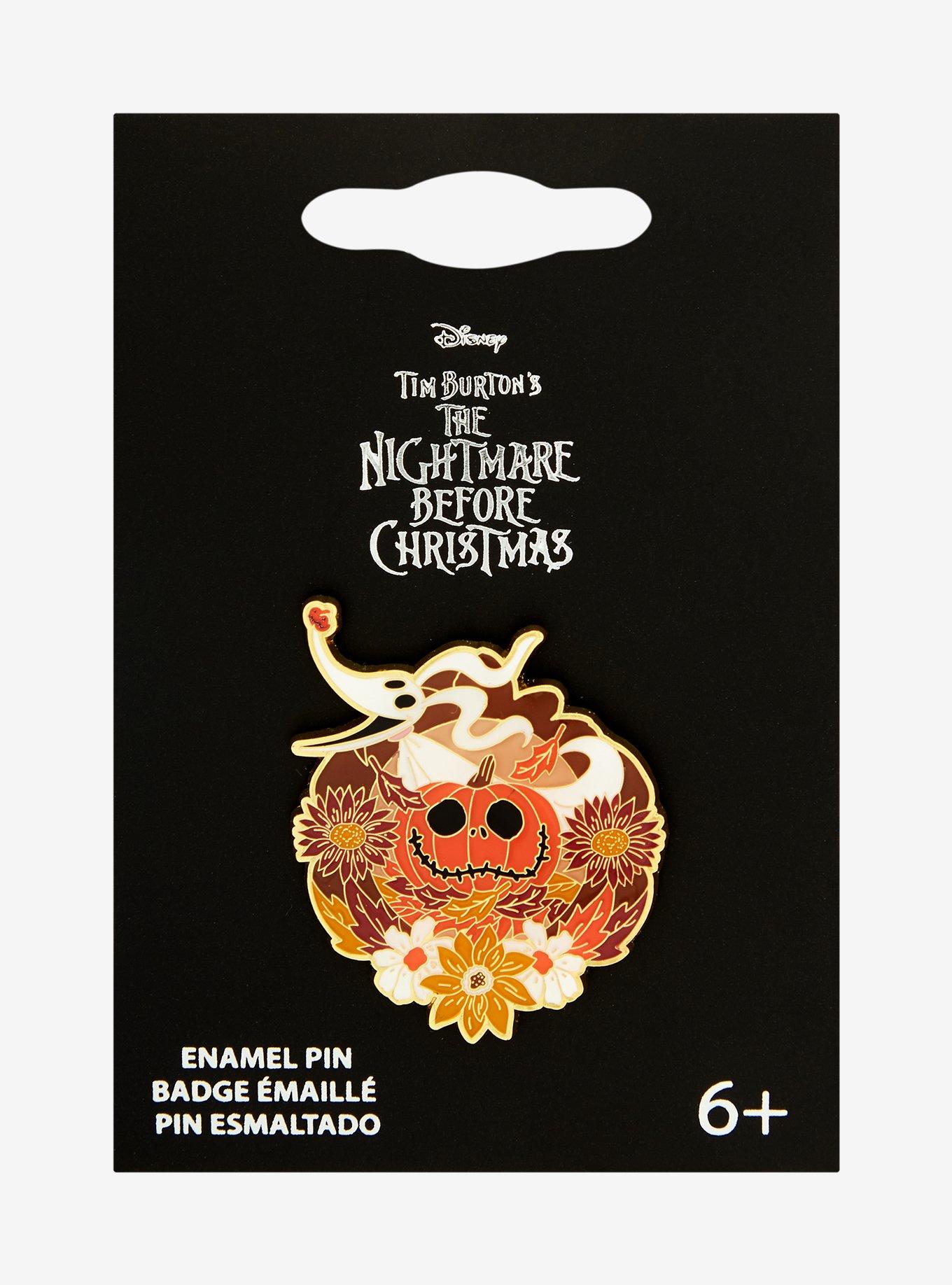 Loungefly Disney The Nightmare Before Christmas Zero Autumn Floral Enamel Pin — BoxLunch Exclusive