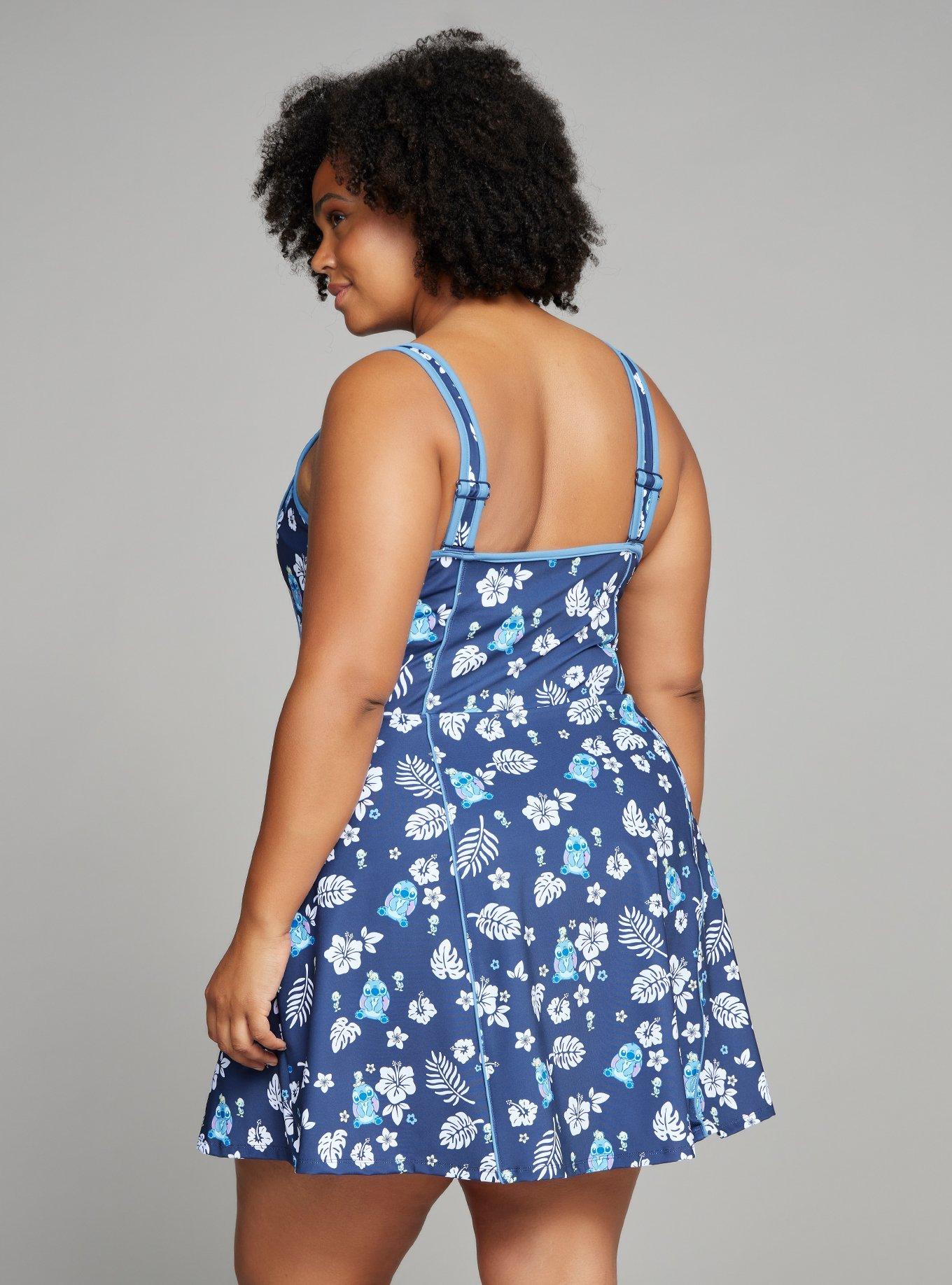 Disney Lilo & Stitch Allover Print Plus Size Athletic Dress — BoxLunch Exclusive, NAVY, alternate