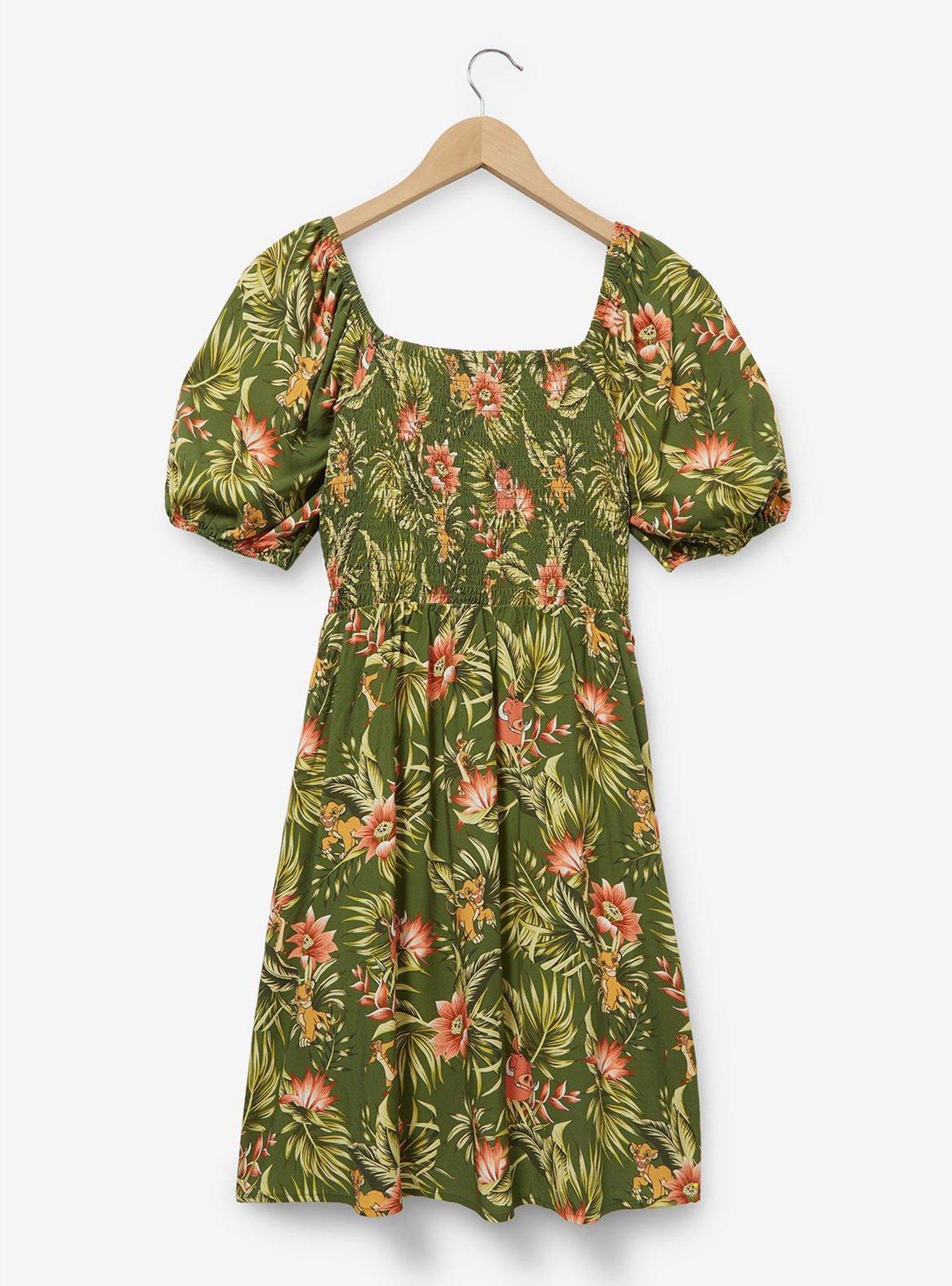 Disney The Lion King Timon, Pumbaa, and Simba Smock Dress — BoxLunch Exclusive, FOREST, alternate