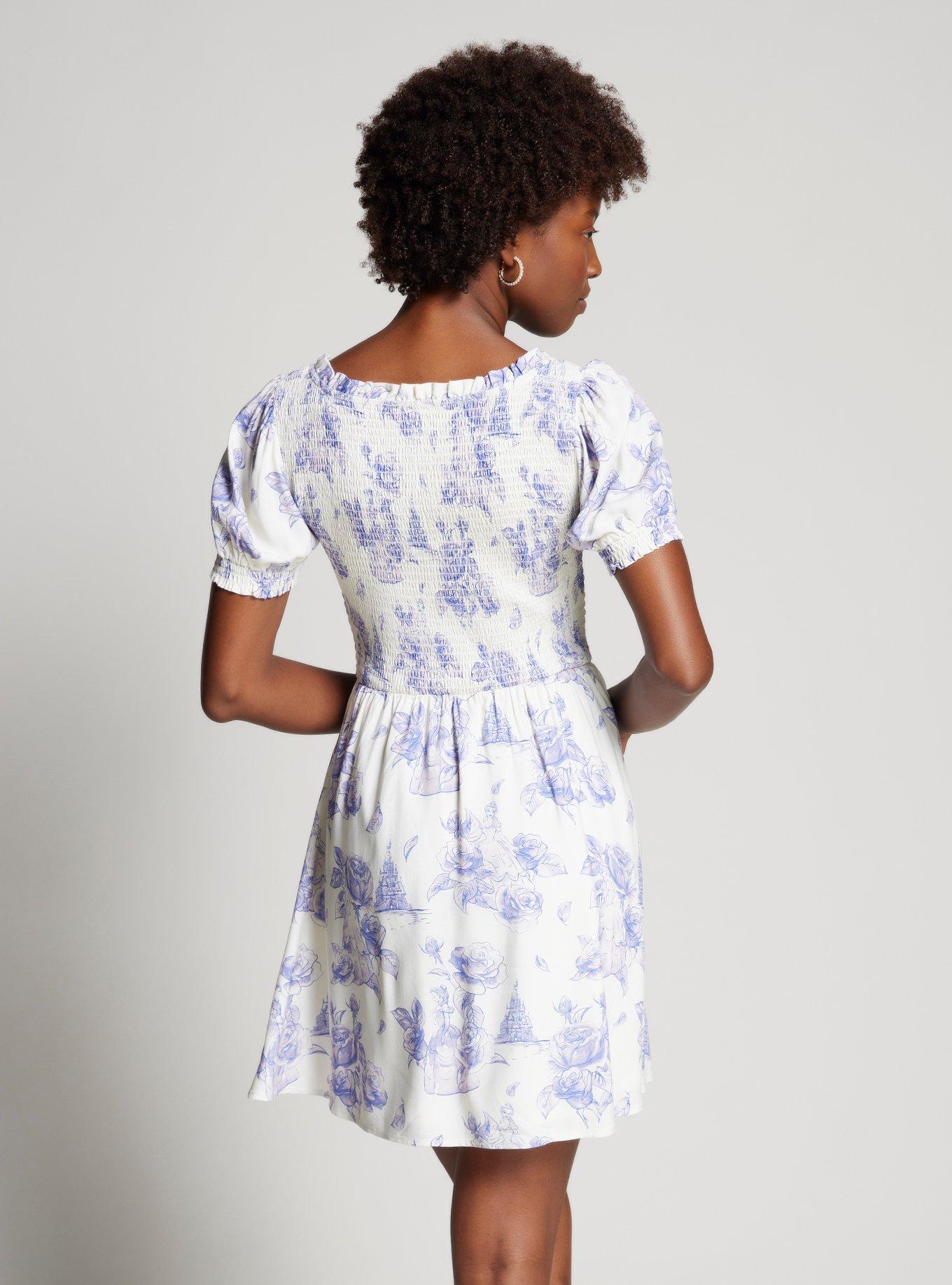 Disney Beauty and the Beast Belle Floral Allover Print Smock Dress - BoxLunch Exclusive, MULTI, alternate