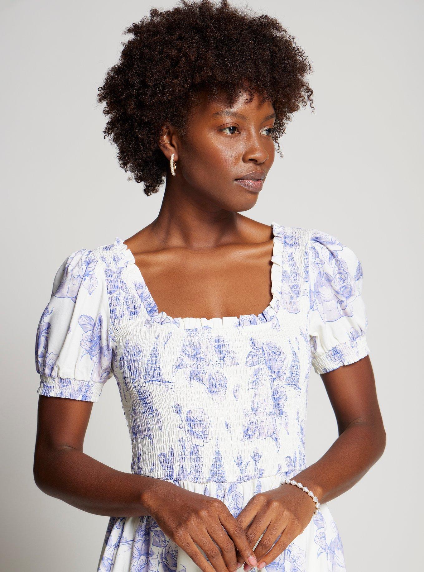 Disney Beauty and the Beast Belle Floral Allover Print Smock Dress - BoxLunch Exclusive, MULTI, alternate