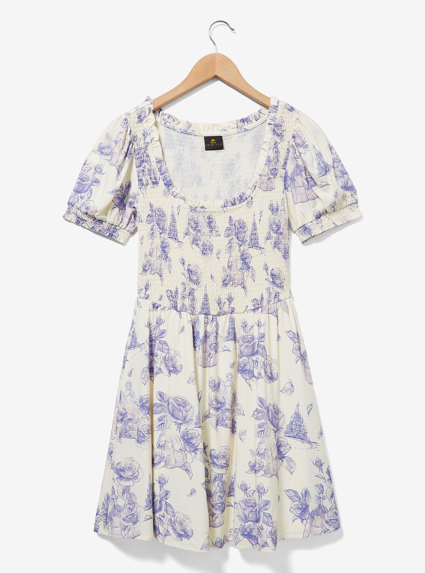 Disney Beauty and the Beast Belle Floral Allover Print Smock Dress - BoxLunch Exclusive, MULTI, alternate