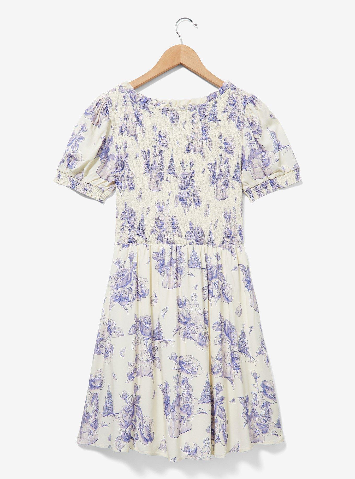 Disney Beauty and the Beast Belle Floral Allover Print Smock Dress - BoxLunch Exclusive, MULTI, alternate