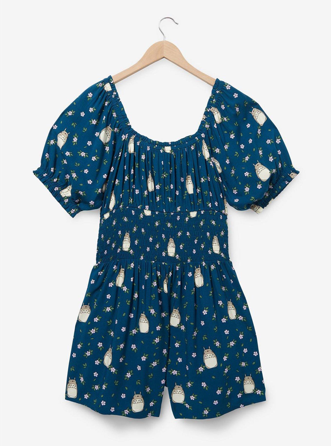 Her Universe Studio Ghibli My Neighbor Totoro Floral Allover Print Plus Romper - BoxLunch Exclusive