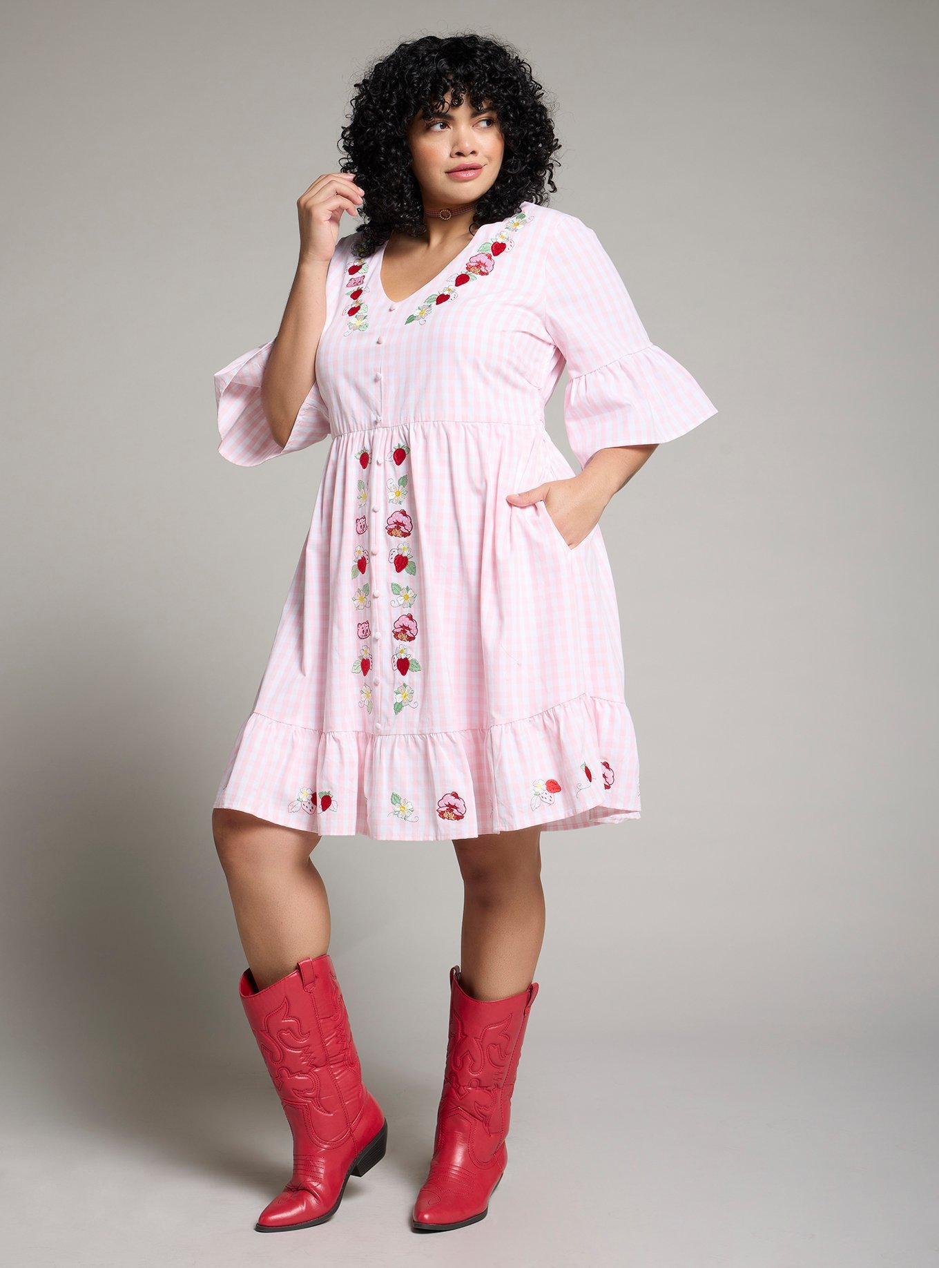 Strawberry Shortcake Gingham Icons Plus Smock Dress - BoxLunch Exclusive