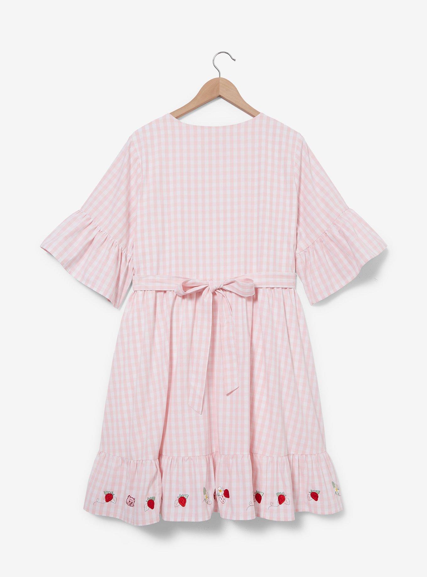 Strawberry Shortcake Gingham Icons Plus Size Smock Dress - BoxLunch Exclusive, , hi-res