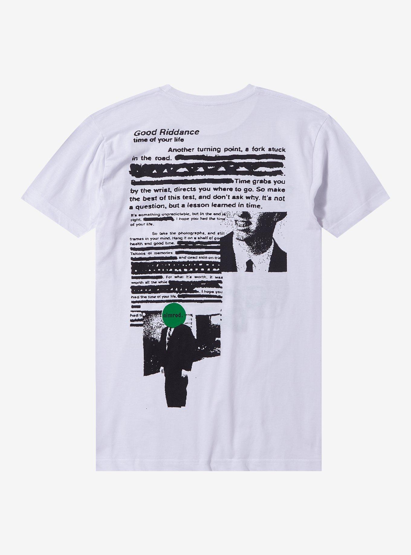 Green Day Nimrod Good Riddance Lyrics Boyfriend Fit Girls T-Shirt, BRIGHT WHITE, alternate