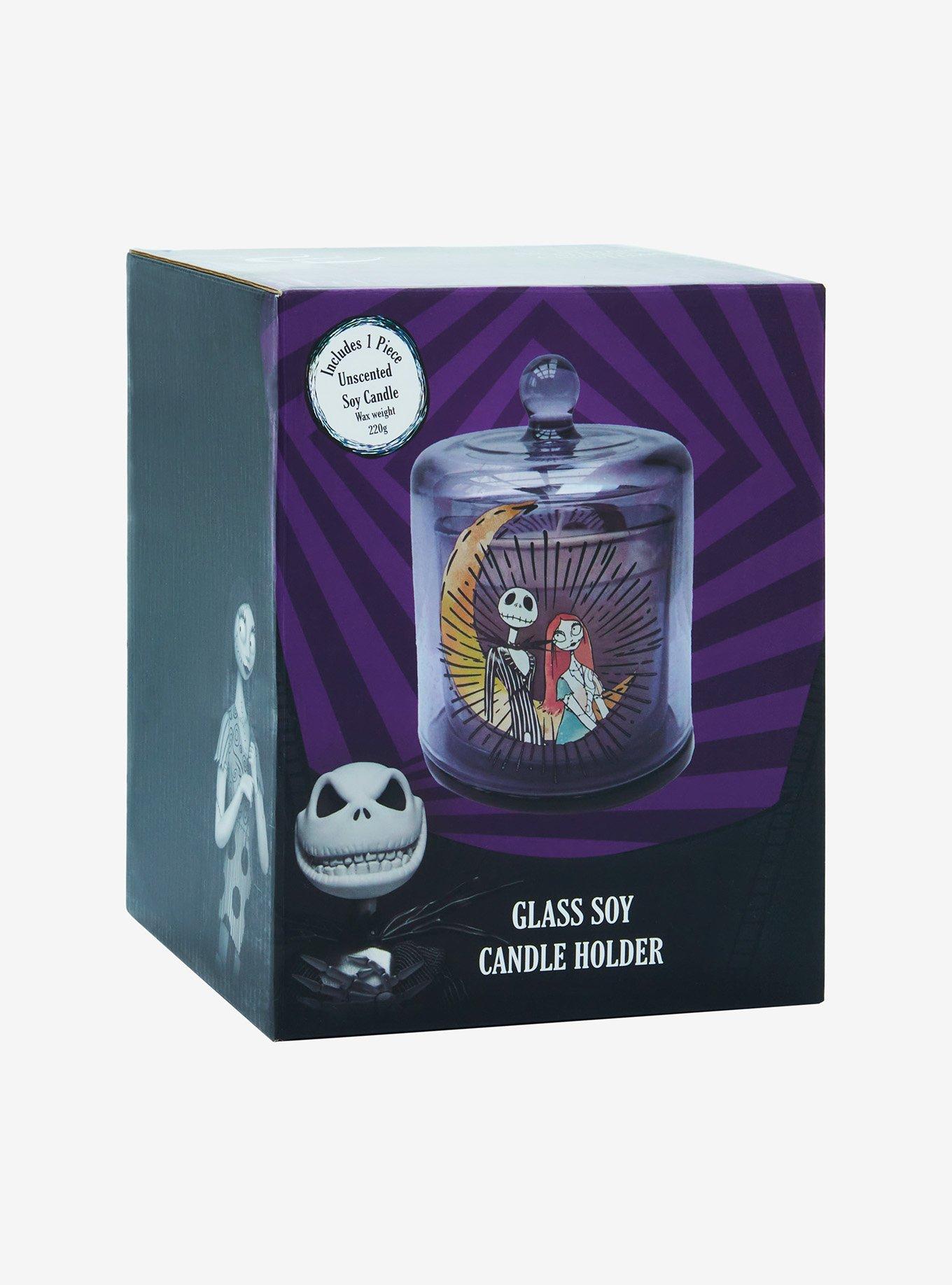 The Nightmare Before Christmas Jack & Sally Glass Soy Candle Holder, , alternate