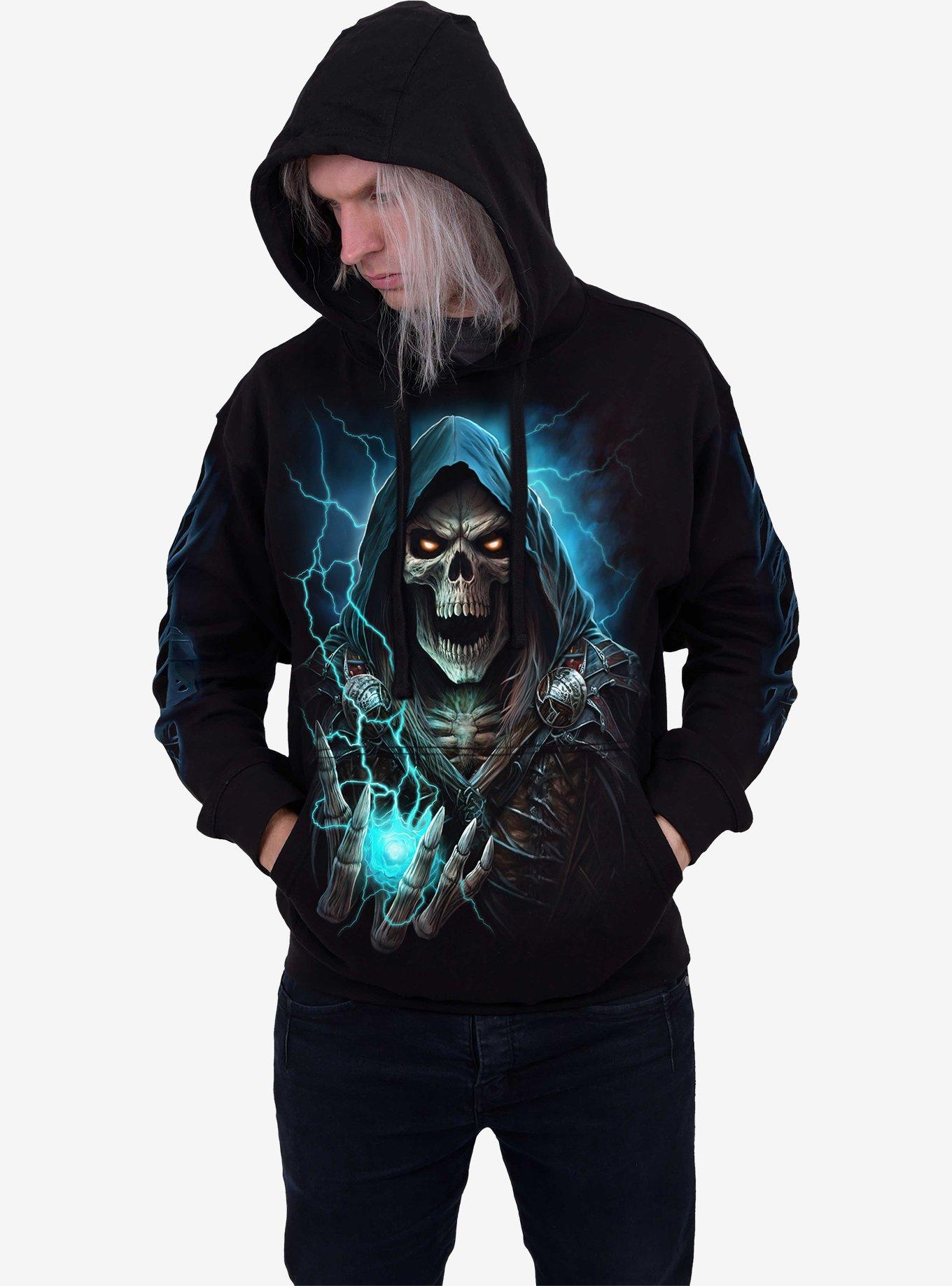 Spiral Dead Metal Hoodie, BLACK, alternate
