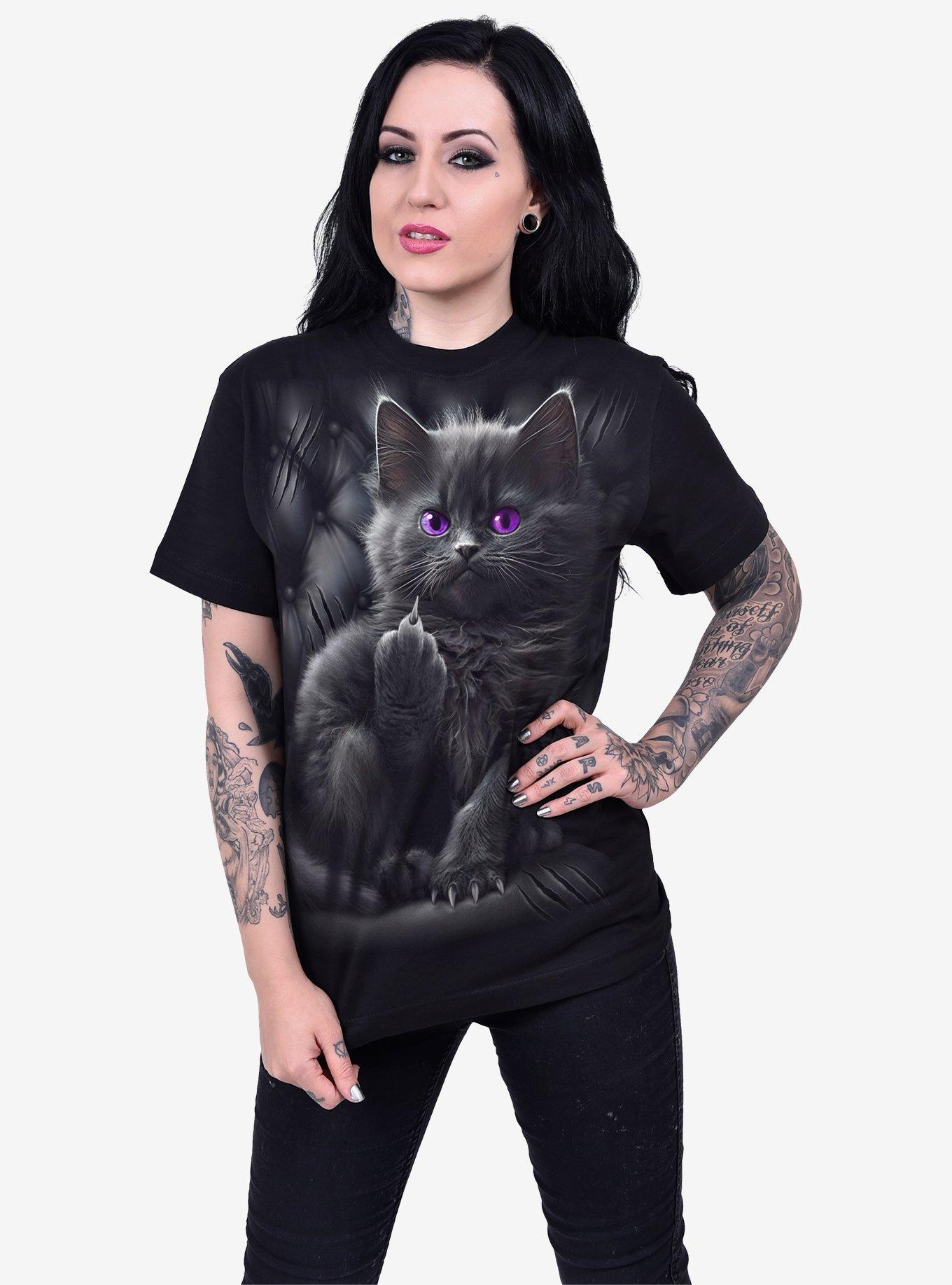 Spiral Cattitude Front Print T-Shirt, , hi-res