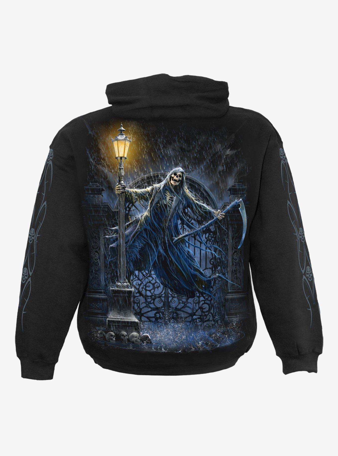Spiral Reaping In The Rain Hoodie, BLACK, alternate