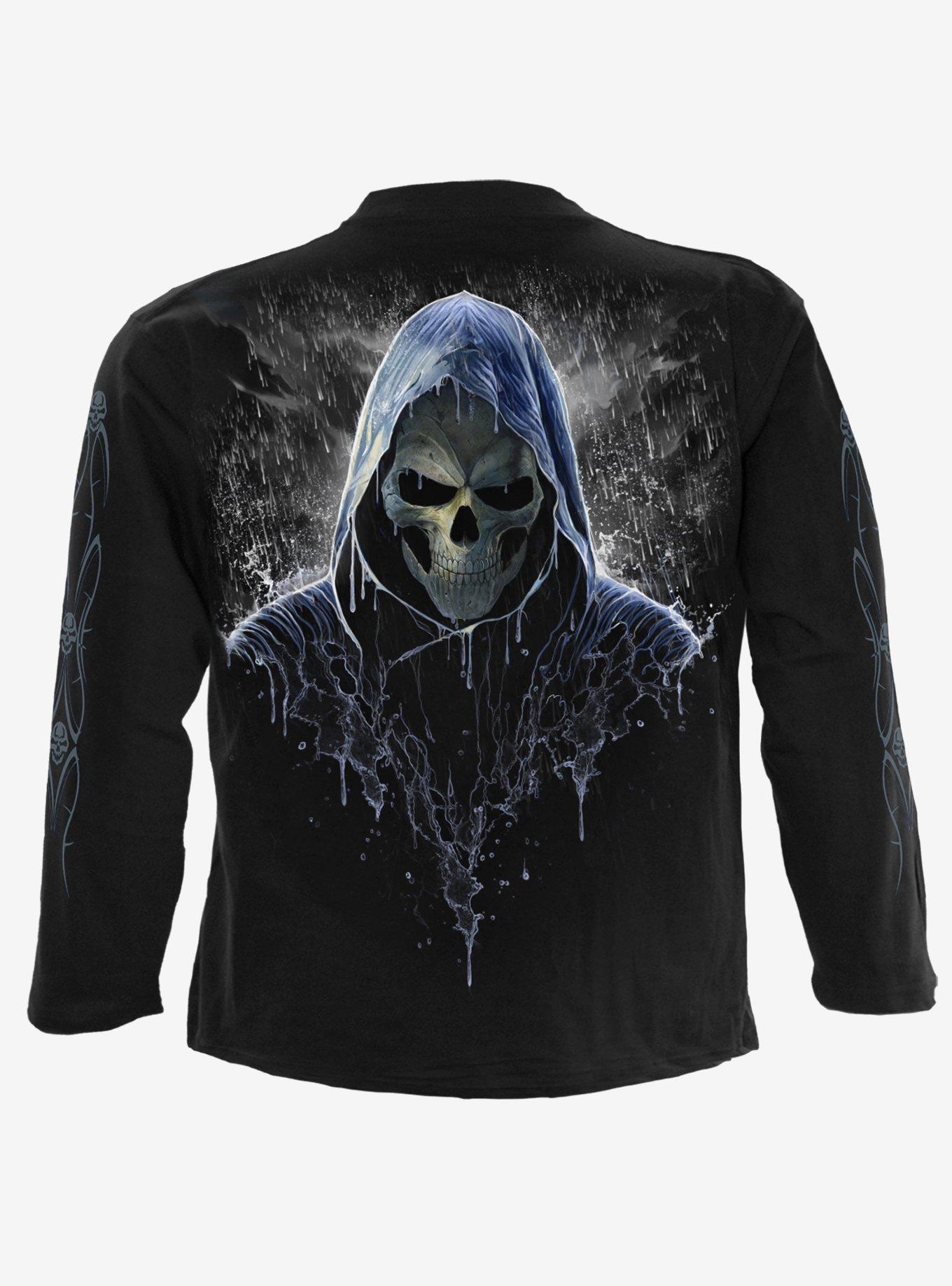 Spiral Reaping In The Rain Long Sleeve Shirt, BLACK, alternate