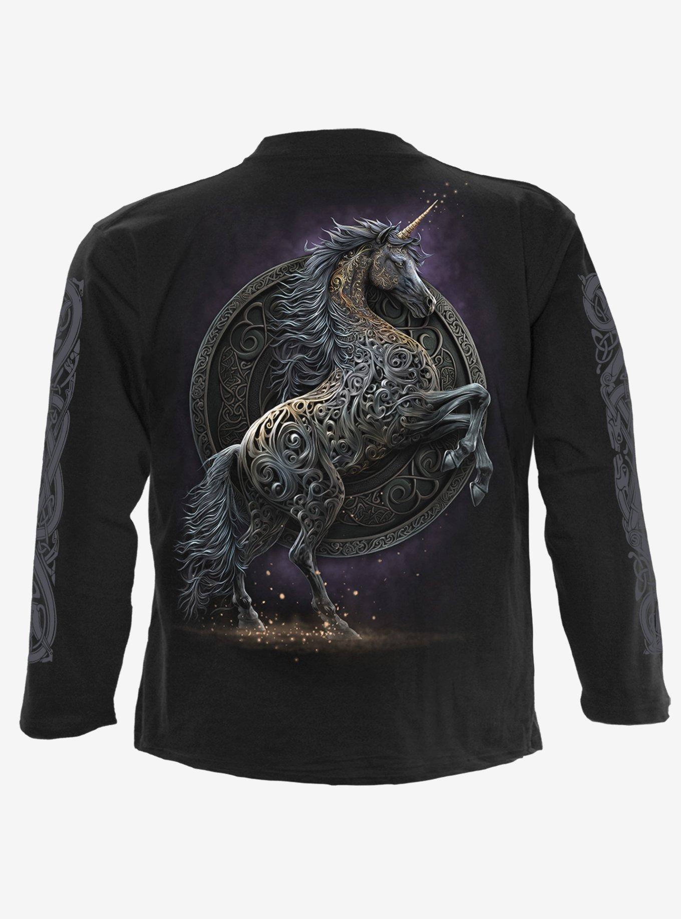 Spiral Celtic Unicorn Long Sleeve Shirt, , hi-res