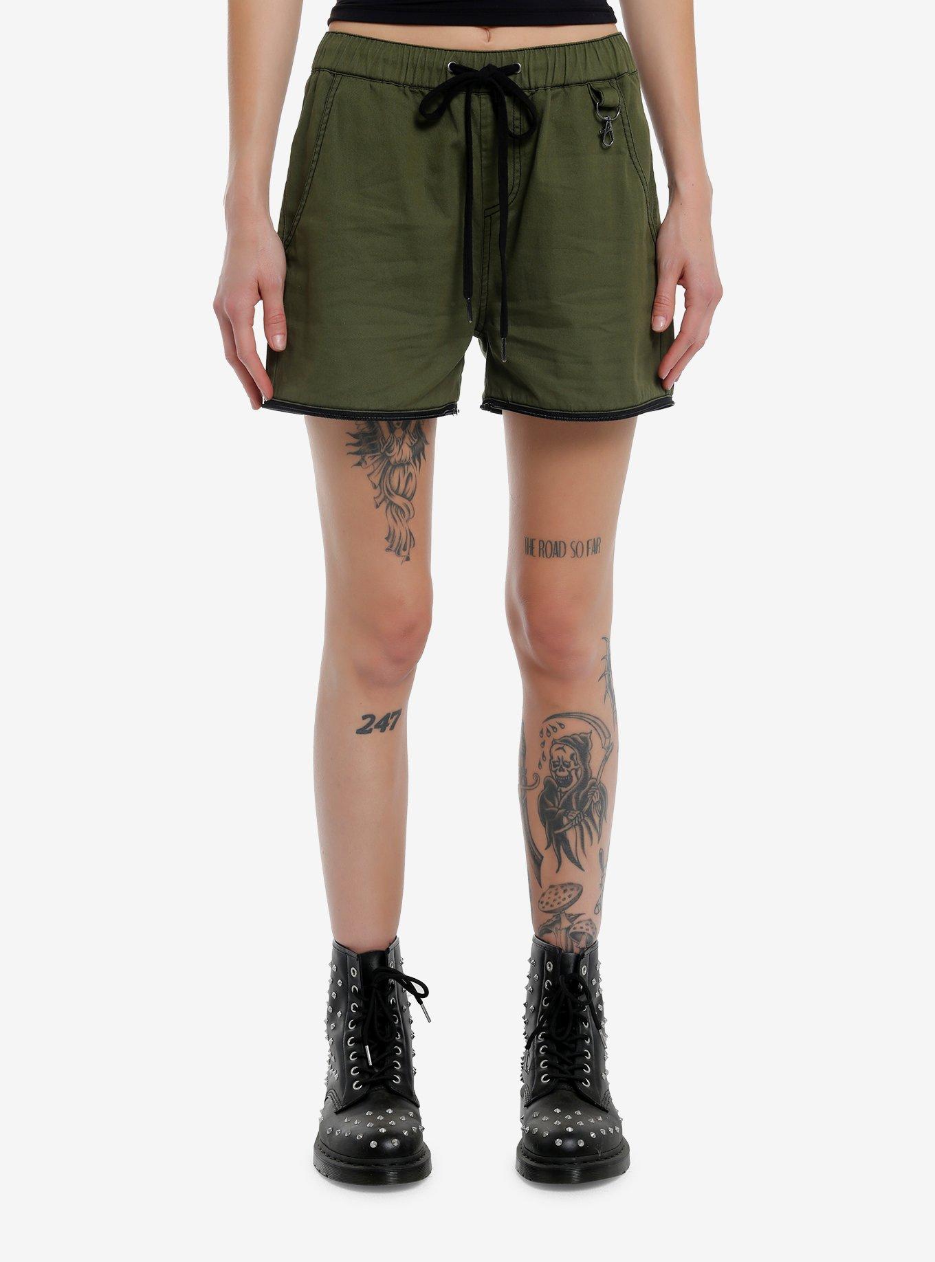 Social Collision Green Cargo Zip-Off Carpenter Pants, GREEN, alternate
