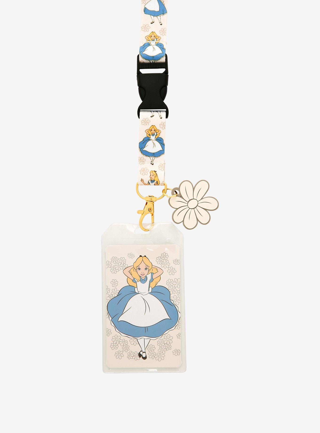 Disney Alice in Wonderland Floral Alice Allover Print Lanyard - BoxLunch Exclusive, , hi-res