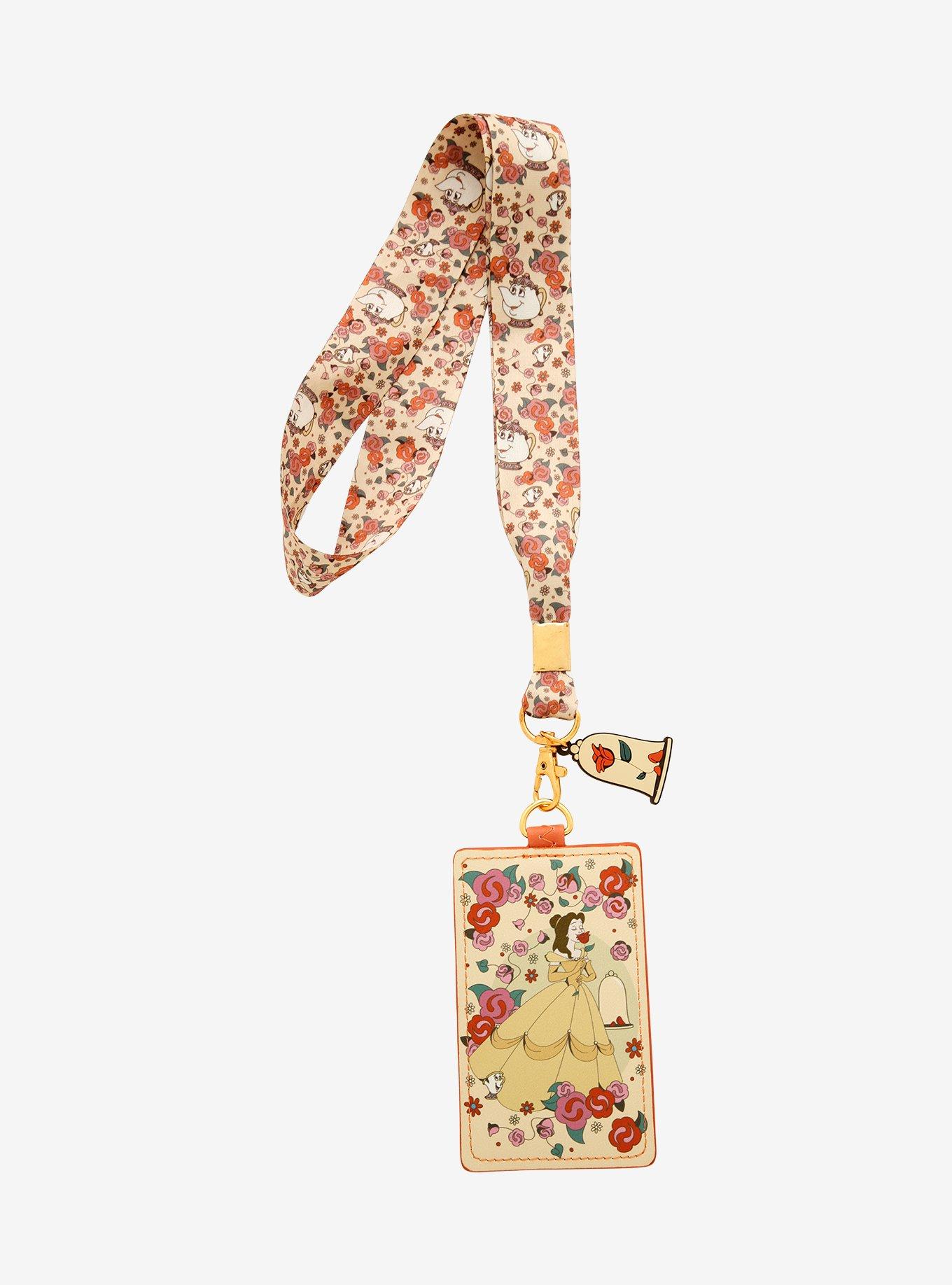 Disney Beauty and the Beast Belle Floral Lanyard - BoxLunch Exclusive, , alternate