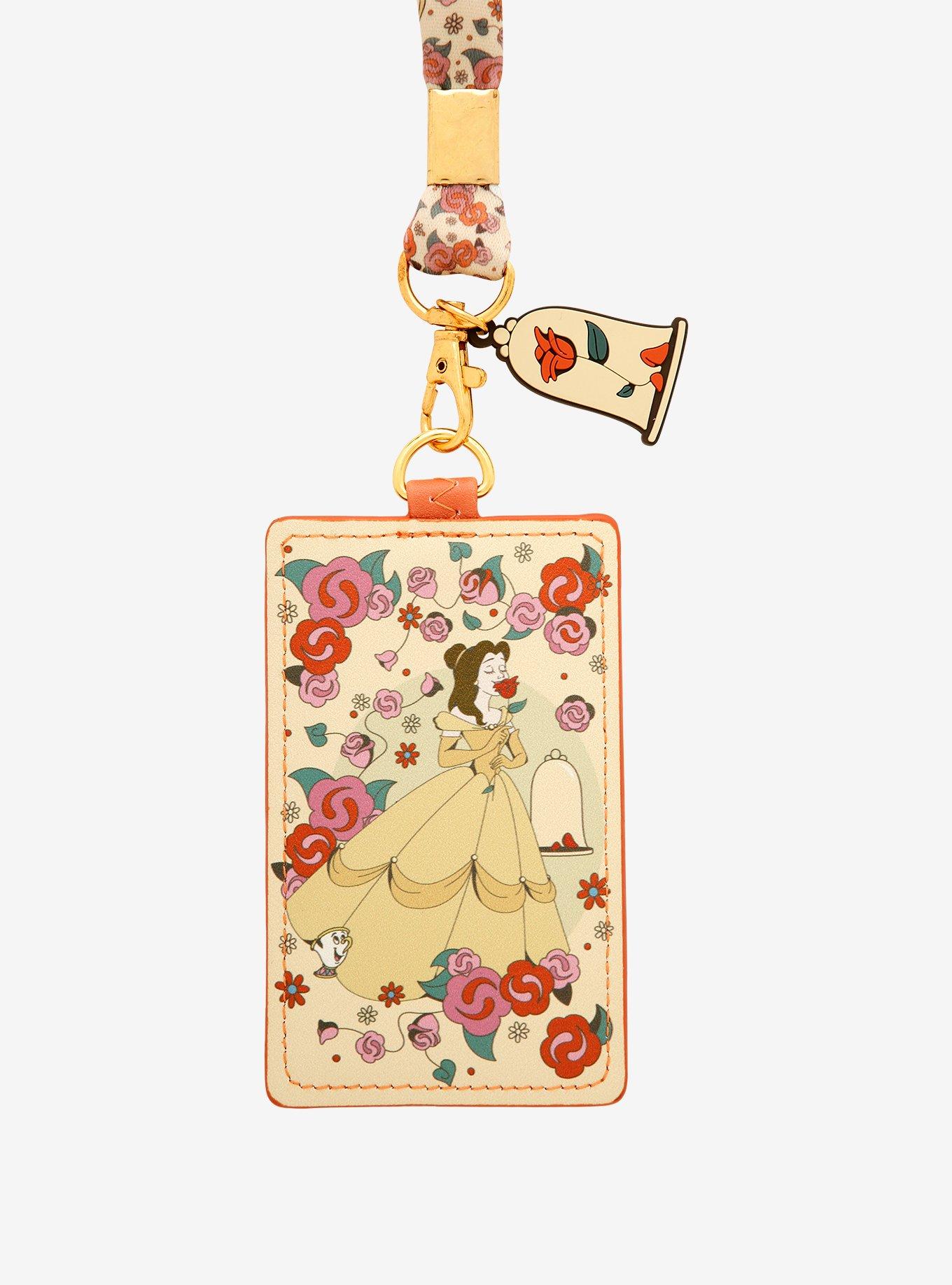 Disney Beauty and the Beast Belle Floral Lanyard - BoxLunch Exclusive, , alternate