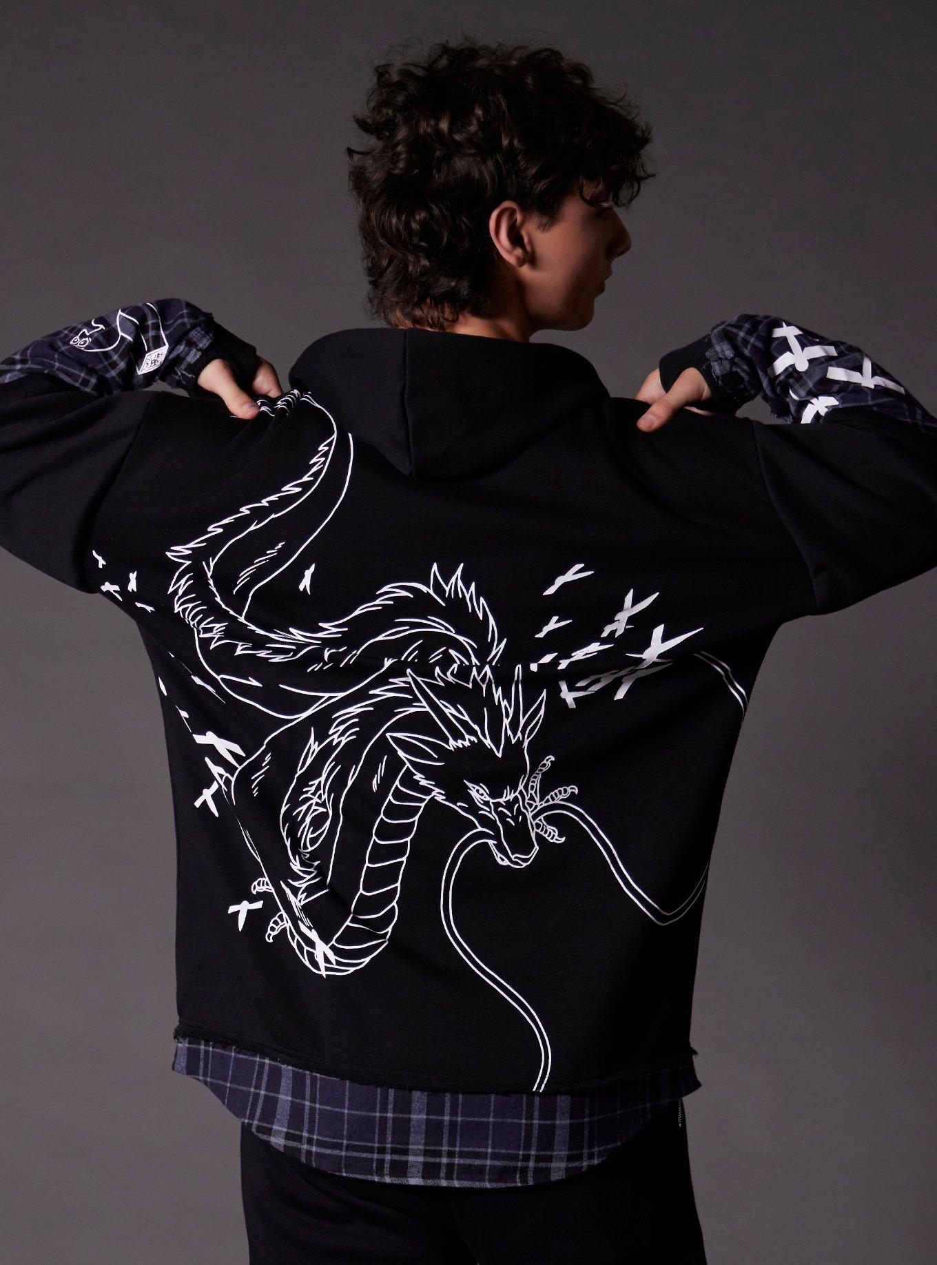 Our Universe Studio Ghibli® Spirited Away Haku Twofer Hoodie, BLACK, alternate