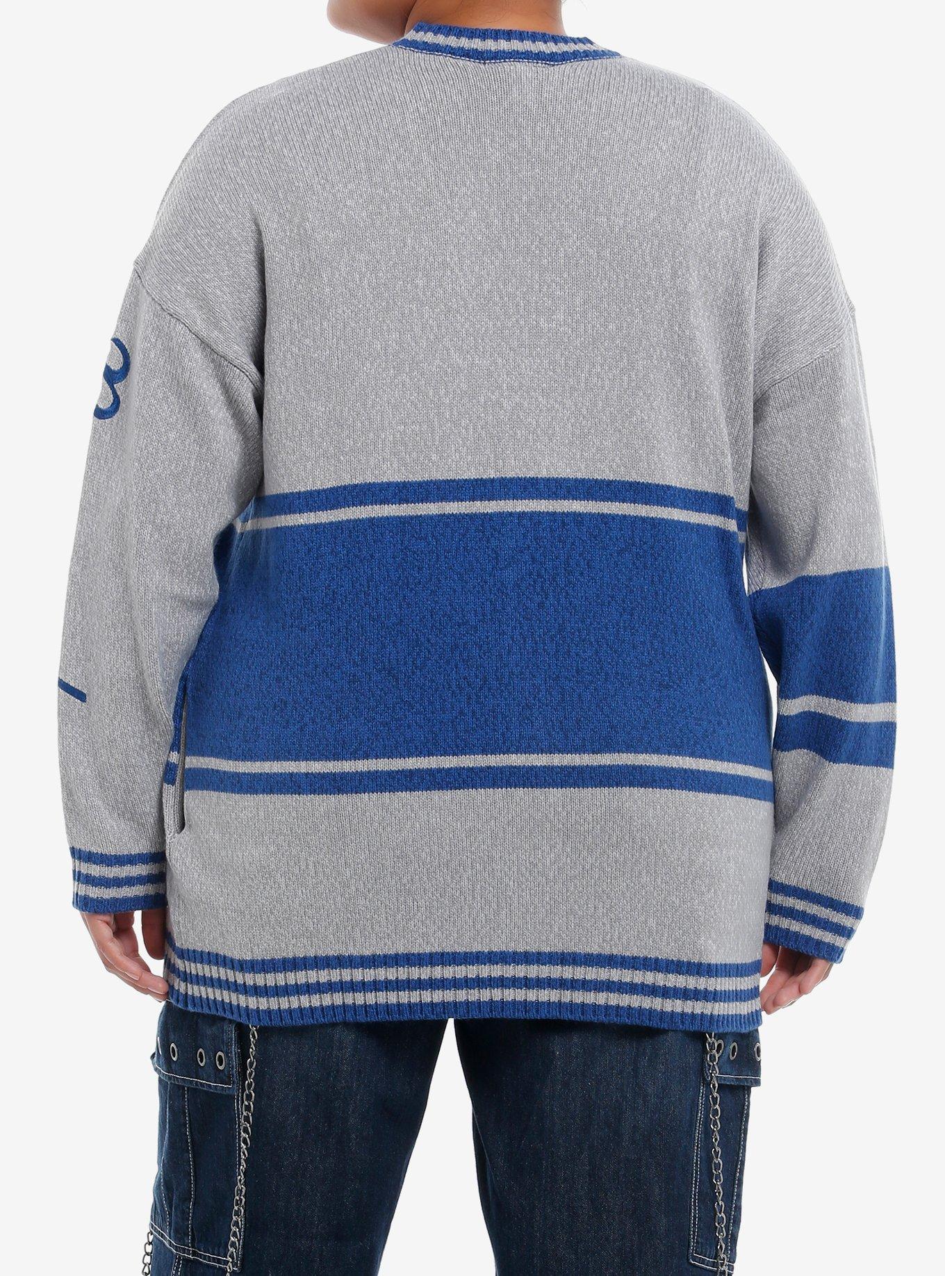 Harry Potter Ravenclaw Varsity Girls Cardigan Plus Size, BLUE, alternate
