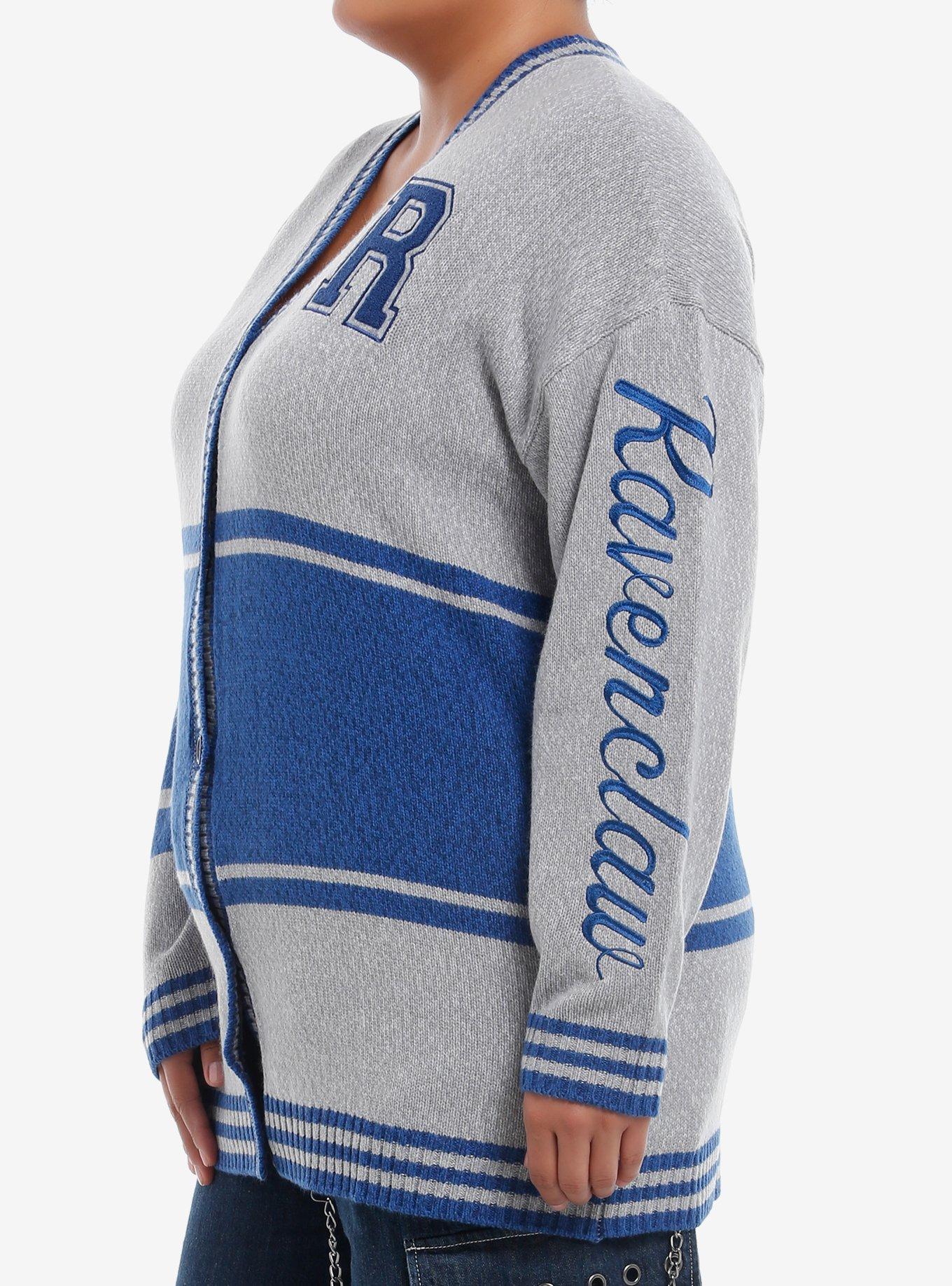 Harry Potter Ravenclaw Varsity Girls Cardigan Plus Size, BLUE, alternate