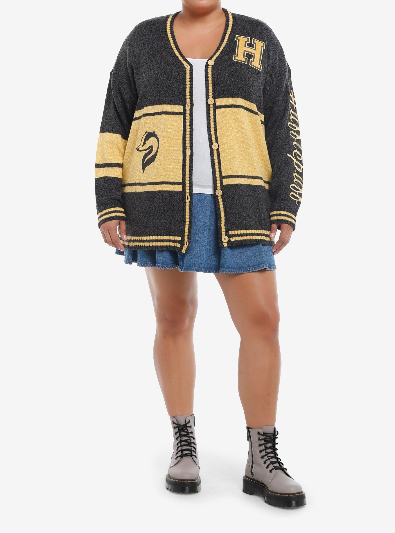Harry Potter Hufflepuff Varsity Girls Cardigan Plus Size, , alternate