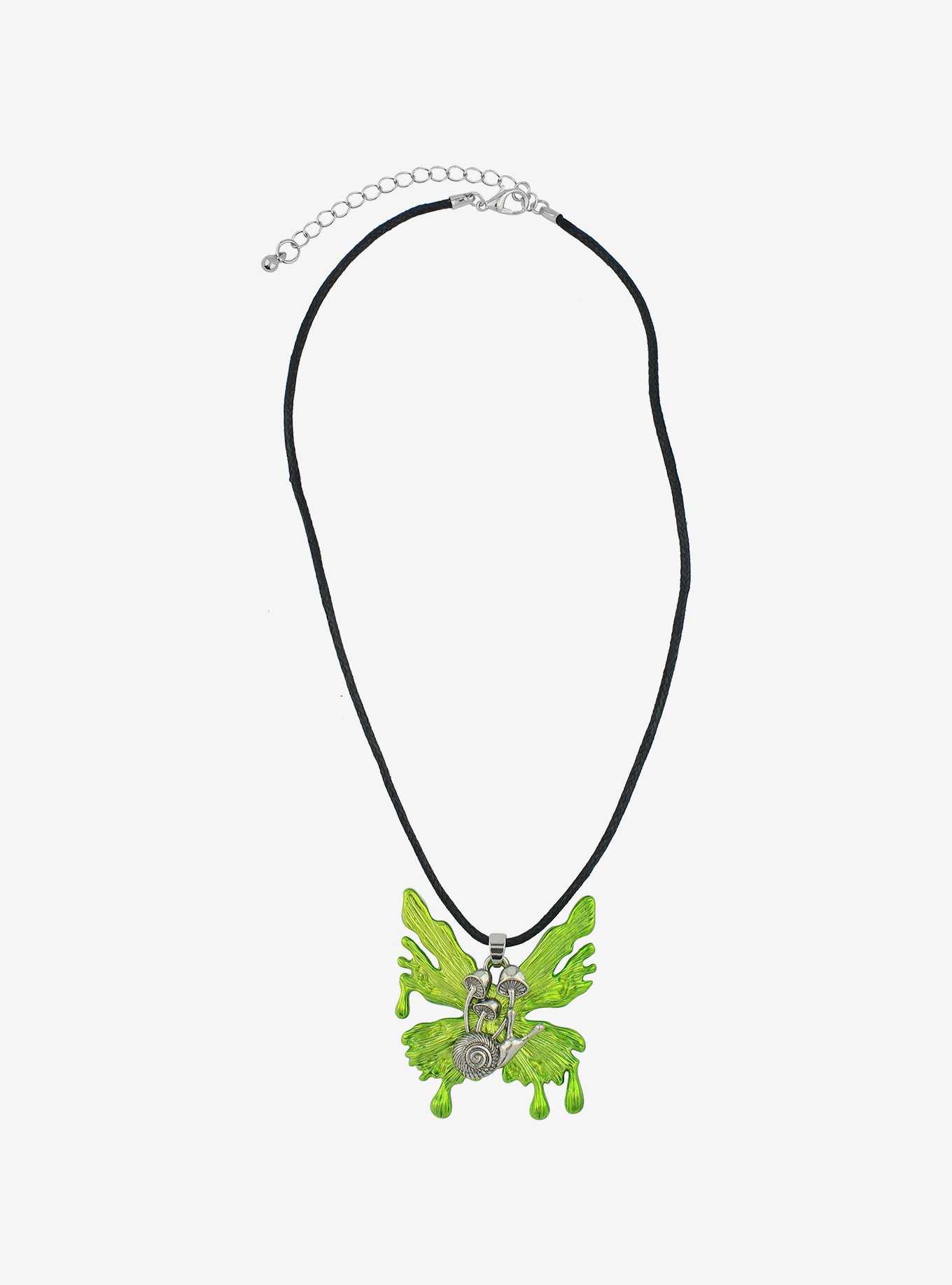 Thorn & Fable Dripping Butterfly Cord Necklace, , hi-res