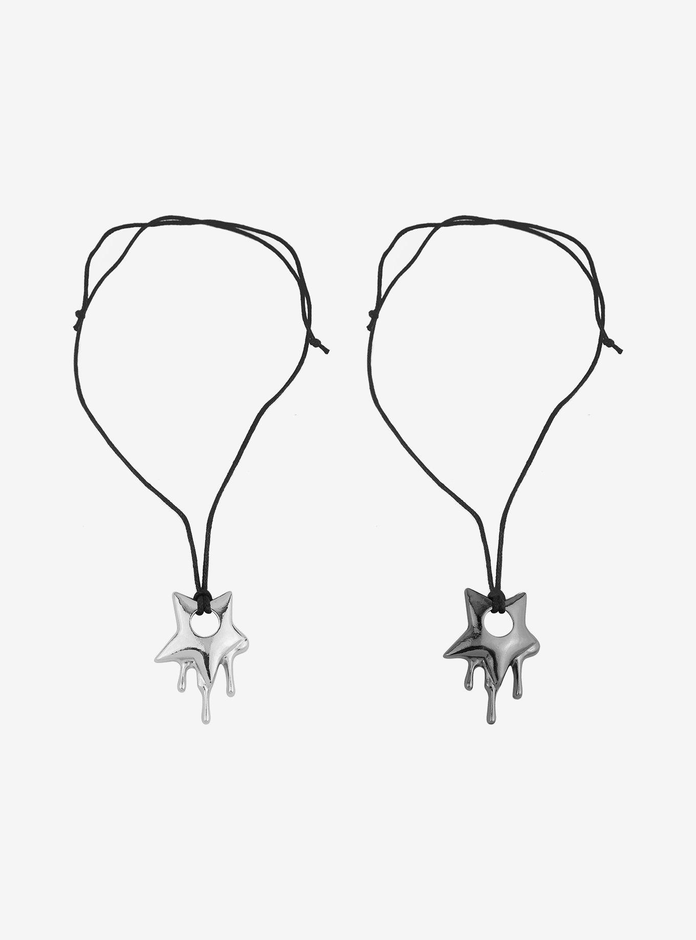 Social Collision Dripping Heart Best Friend Cord Necklace Set, , alternate