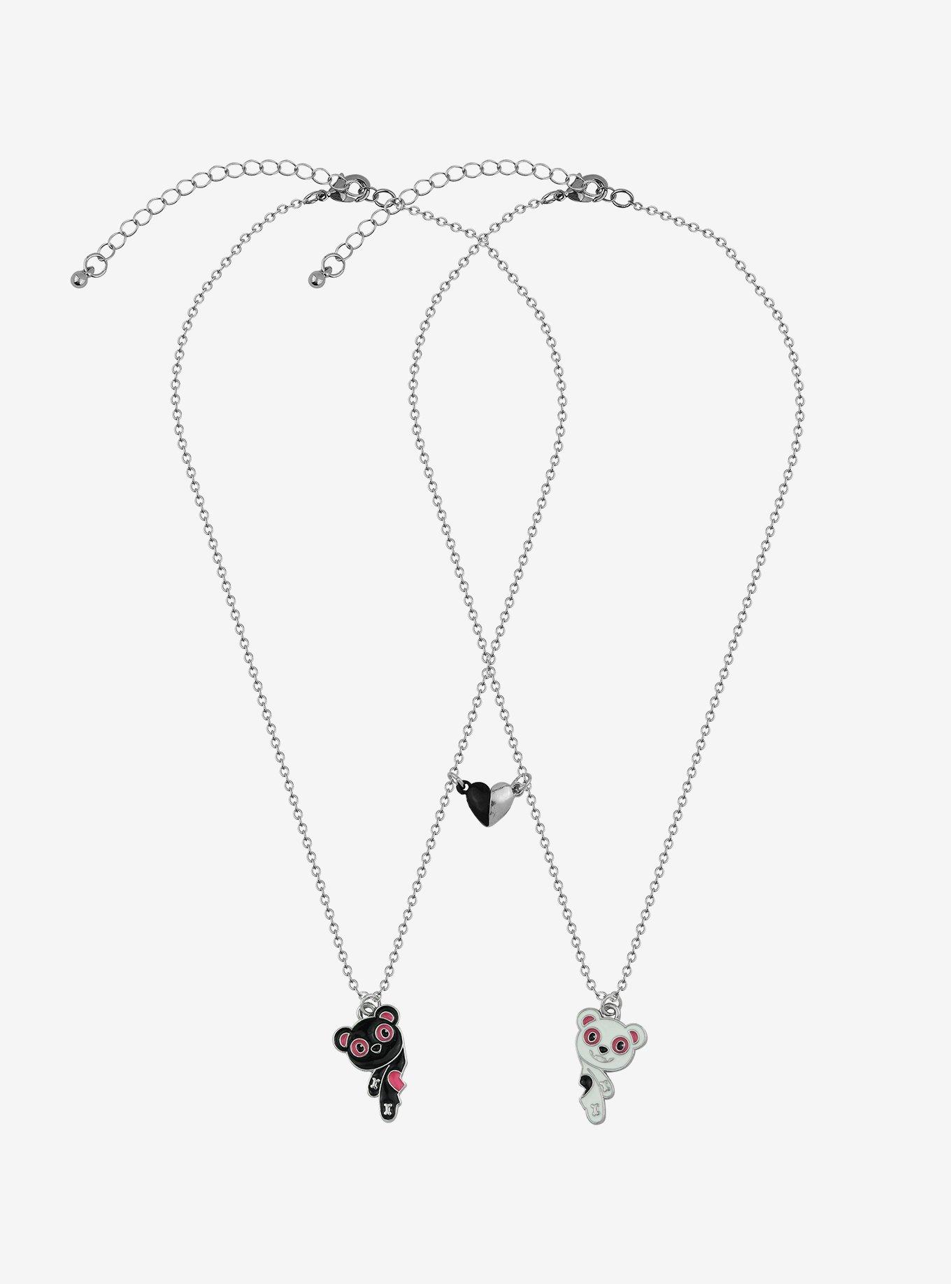 Teddy Bear Monster Magnetic Best Friend Necklace Set, , hi-res