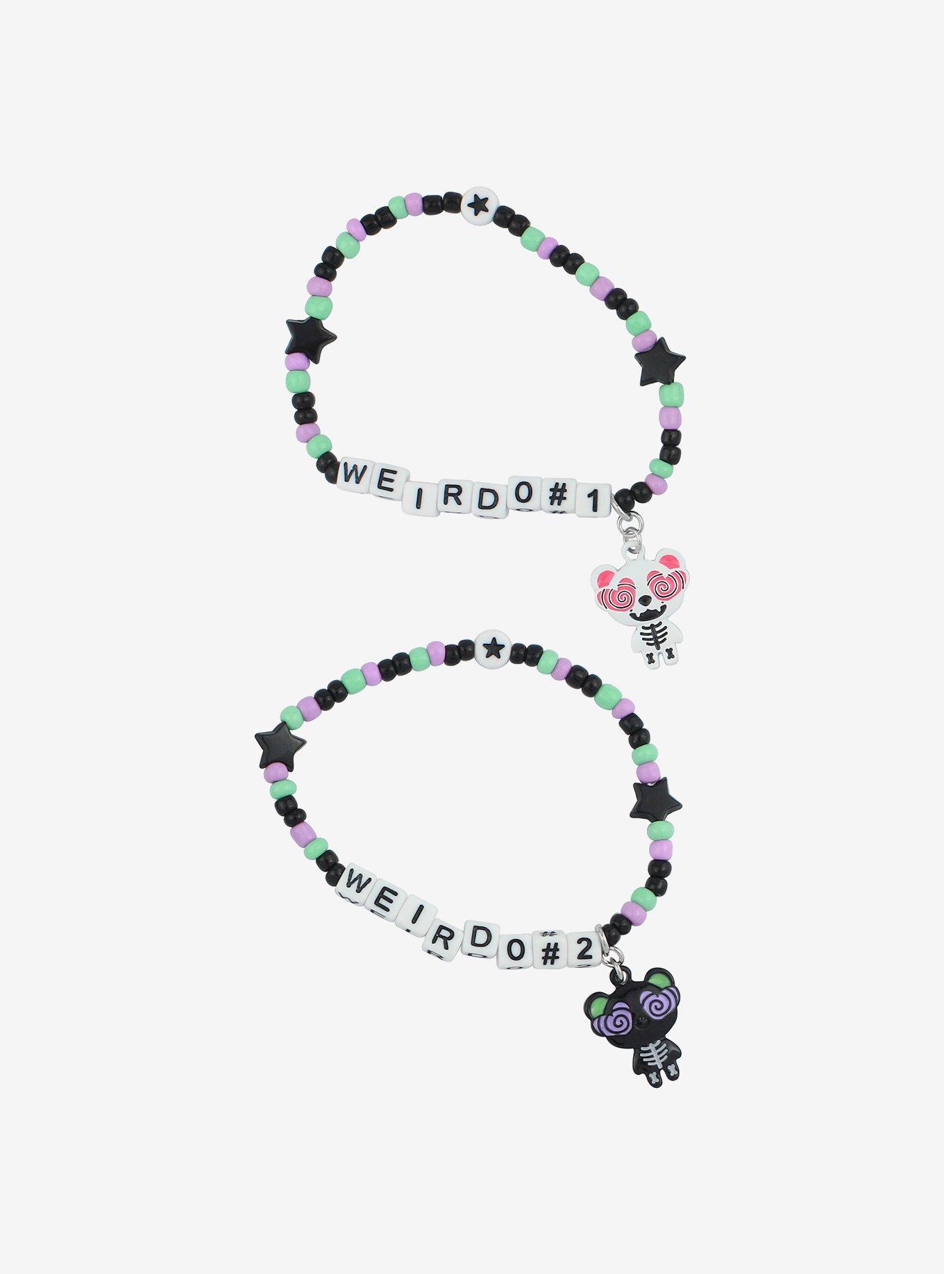 Teddy Bear Monster Weirdo Best Friend Bead Bracelet Set, , hi-res