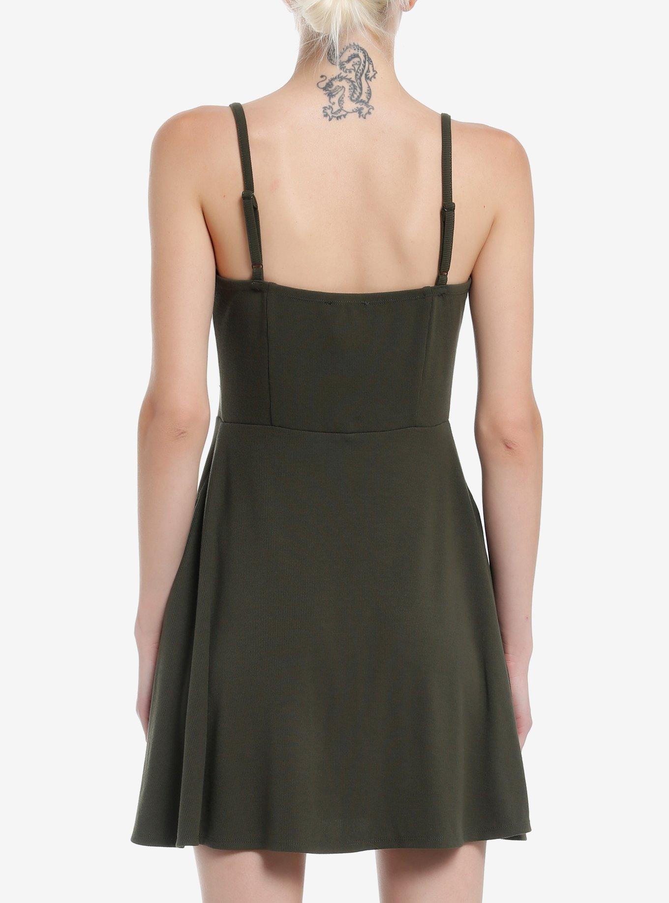 Social Collision Black Star Patch Cami Dress, BLACK, alternate