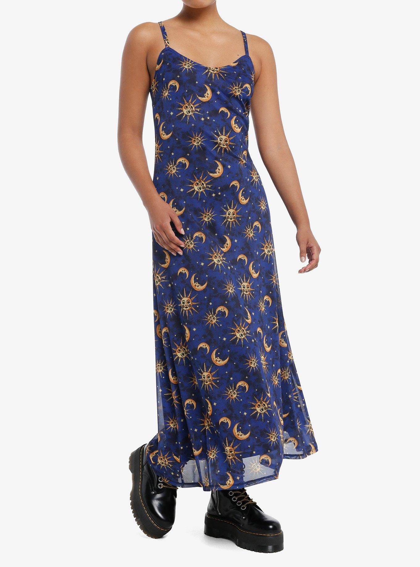 Cosmic Aura Celestial Night Mesh Maxi Cami Dress, , hi-res