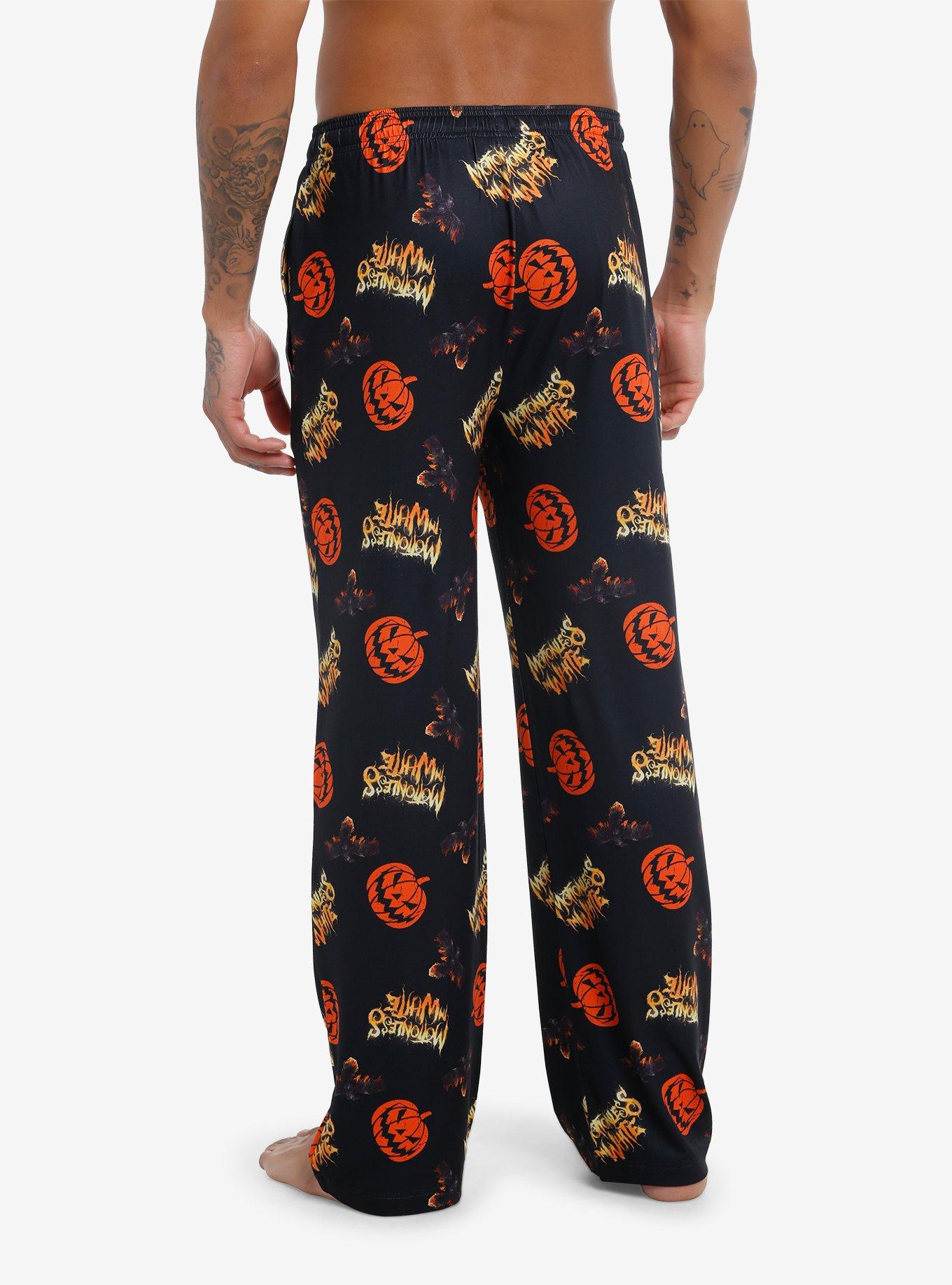 Motionless In White Crows & Jack-O'-Lanterns Pajama Pants, BLACK, alternate