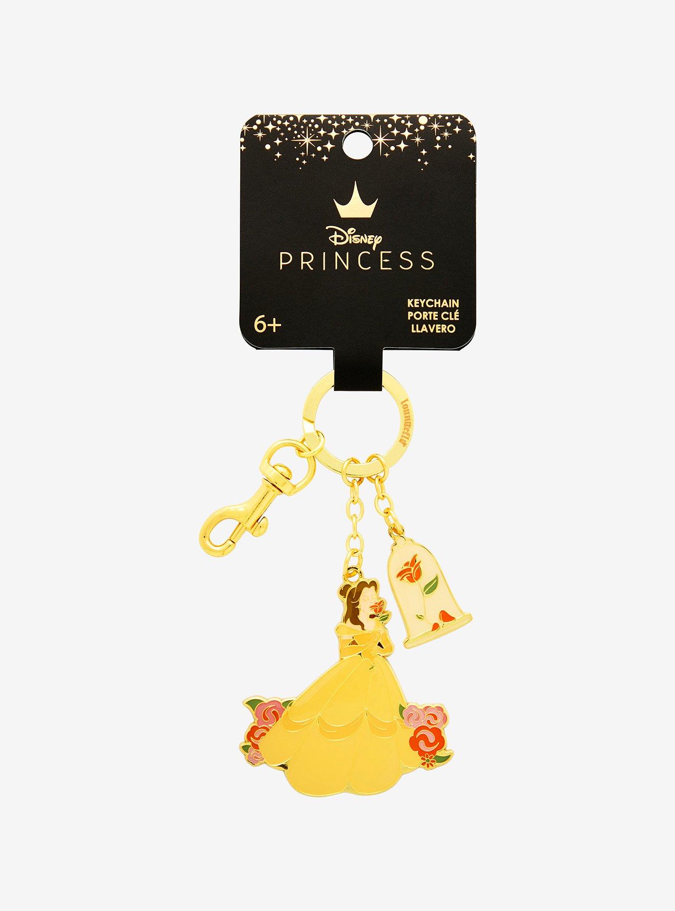 Disney Beauty and the Beast Belle & Rose Multi-Charm Keychain - BoxLunch Exclusive, , alternate