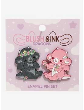 Blush & Ink Dragons Enamel Pin Set By Bright Bat Design, , hi-res