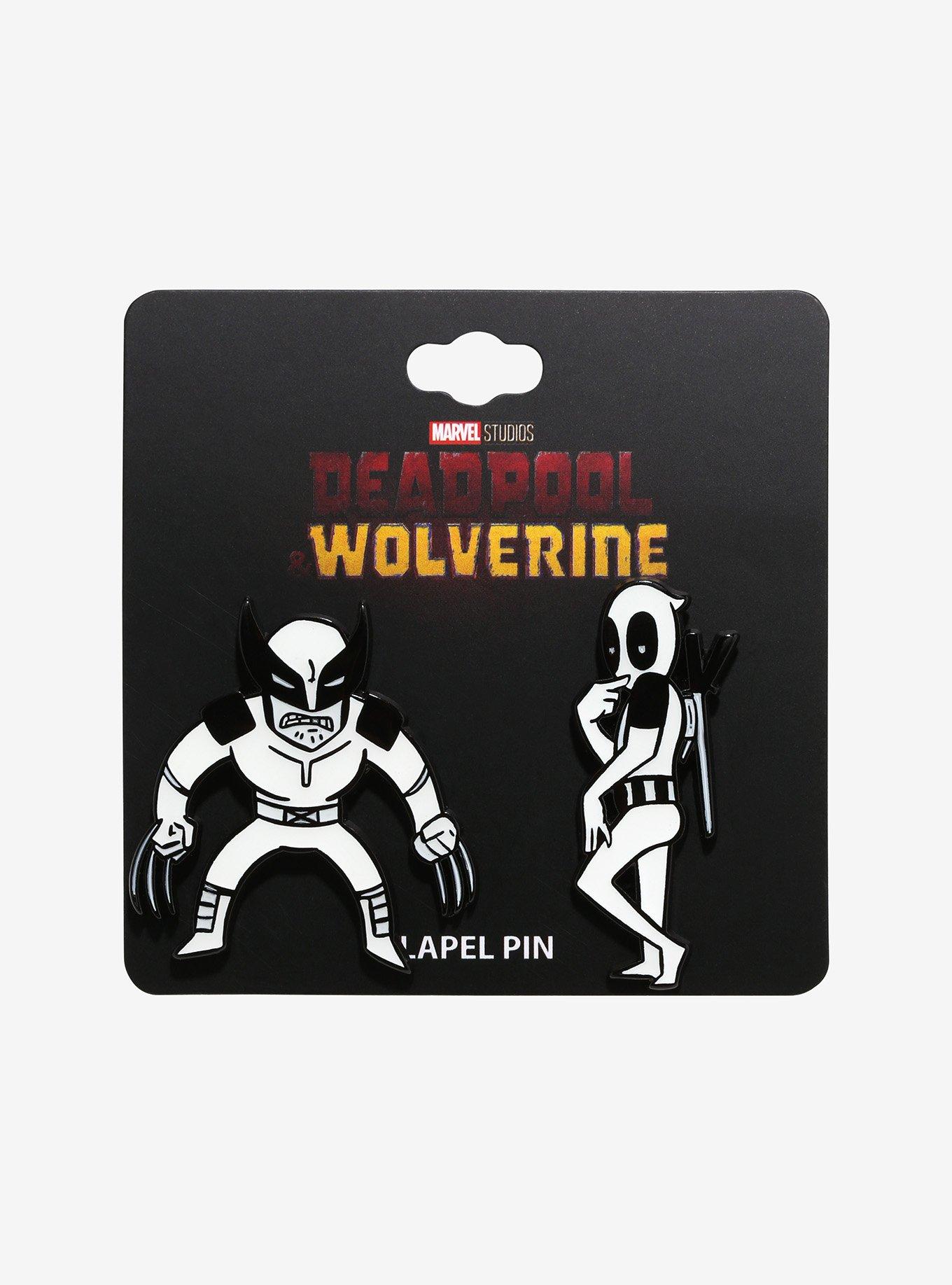 Marvel Deadpool & Wolverine Black & White Duo Enamel Pin Set, , alternate