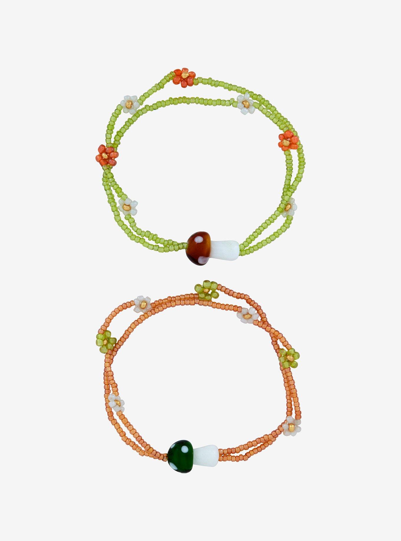 Thorn & Fable Mushroom Best Friend Bead Bracelet Set, , hi-res