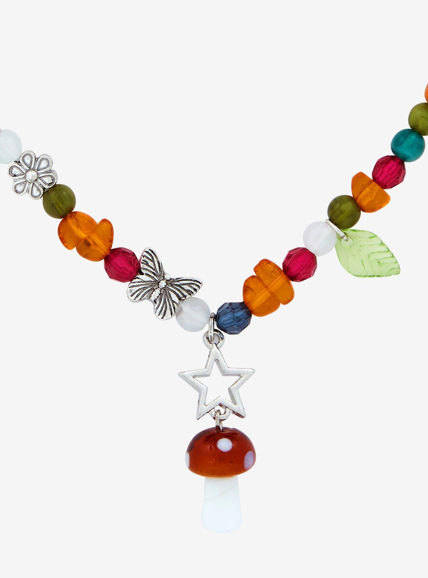 Thorn & Fable Mushroom Butterfly Bead Necklace, , alternate