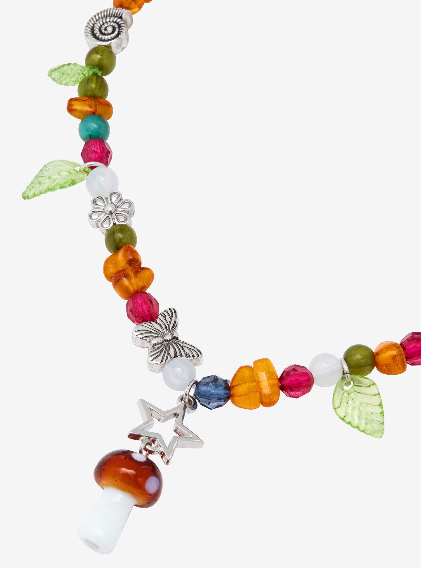 Thorn & Fable Mushroom Butterfly Bead Necklace, , alternate