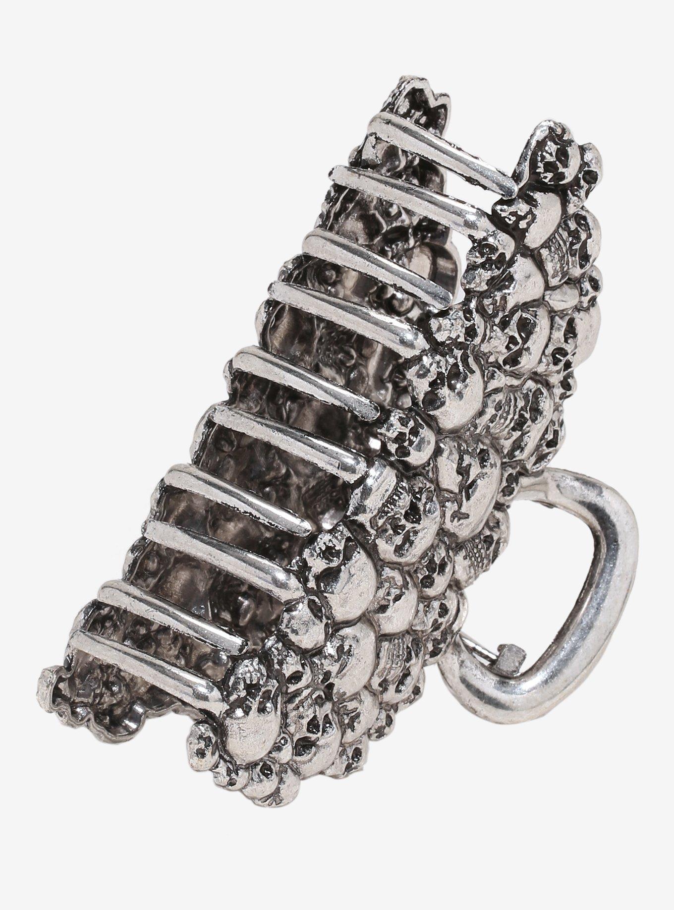 Social Collision Skulls Claw Hair Clip, , alternate
