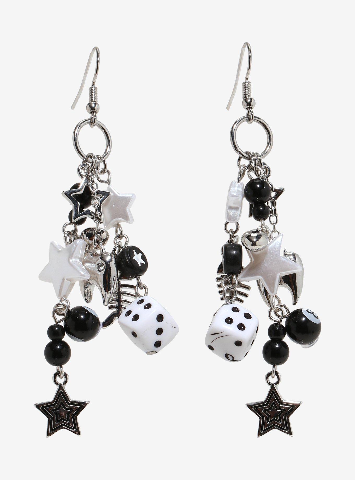 Social Collision Dice Star Bone Earrings, , hi-res