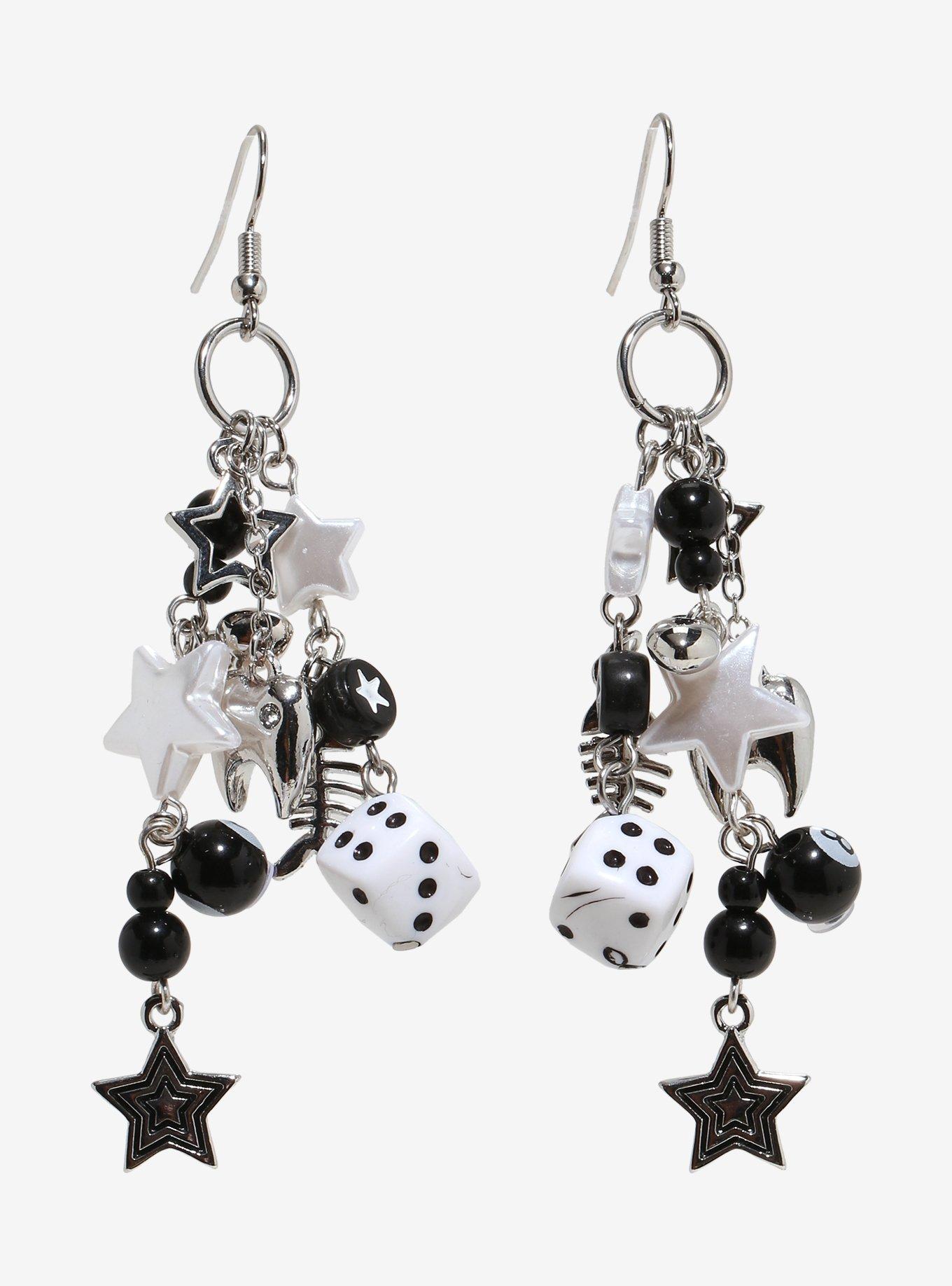 Social Collision Dice Star Bone Earrings, , hi-res