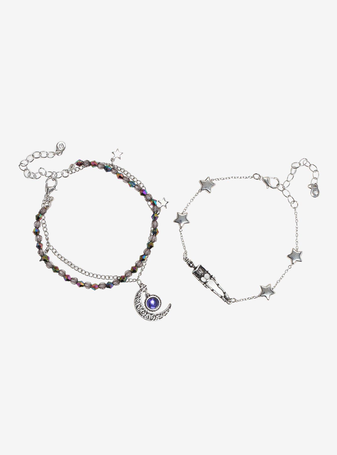 Cosmic Aura Star Skeleton Moon Bracelet Set, , alternate