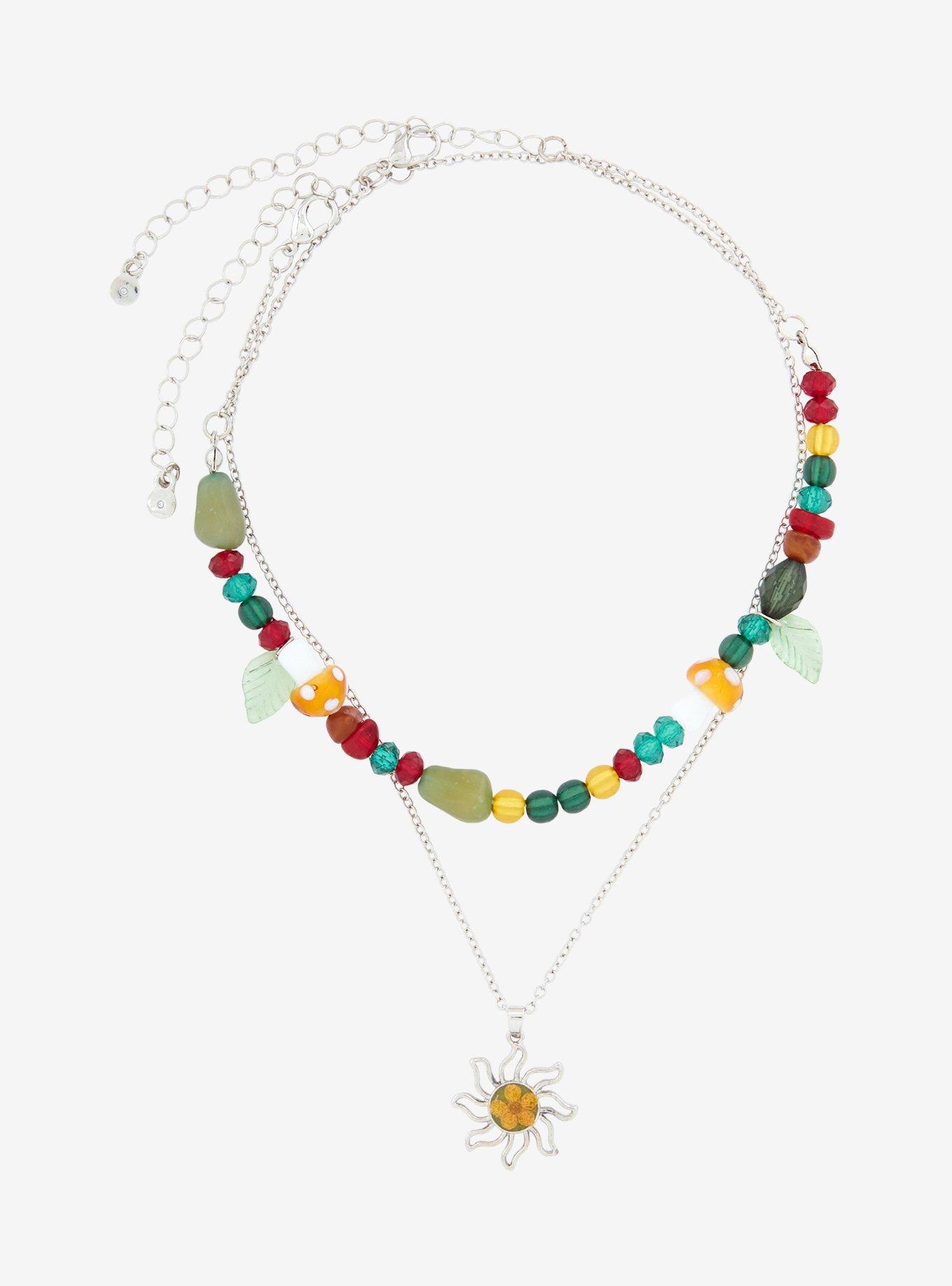 Thorn & Fable Flower Sun Mushroom Bead Necklace Set, , alternate