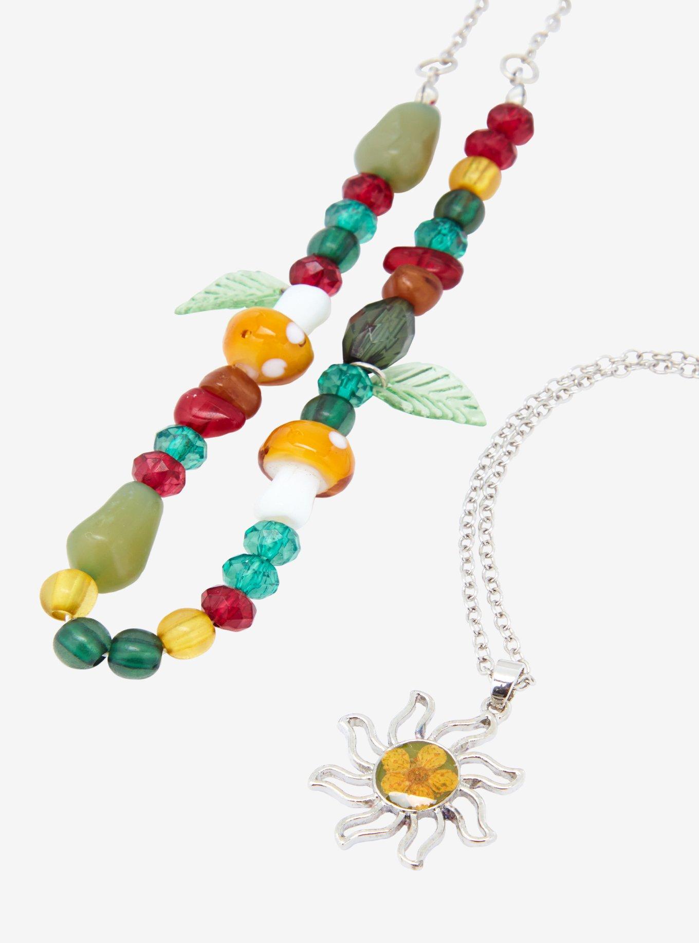 Thorn & Fable Flower Sun Mushroom Bead Necklace Set, , alternate